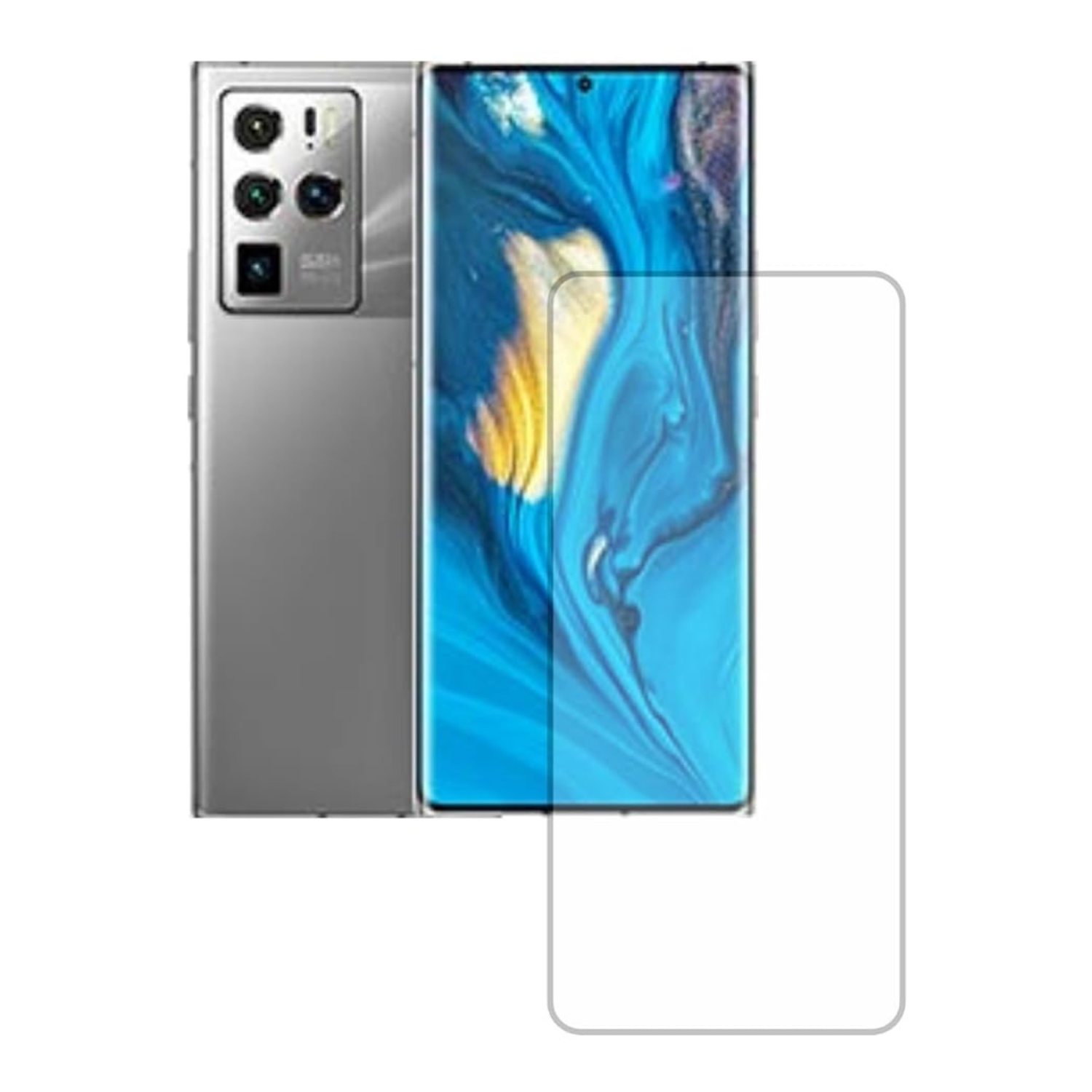 Two 9eight5 hydrogel screen protectors for Nubia Z30 Pro smartphone, shown in the image with clear edge-to-edge coverage.