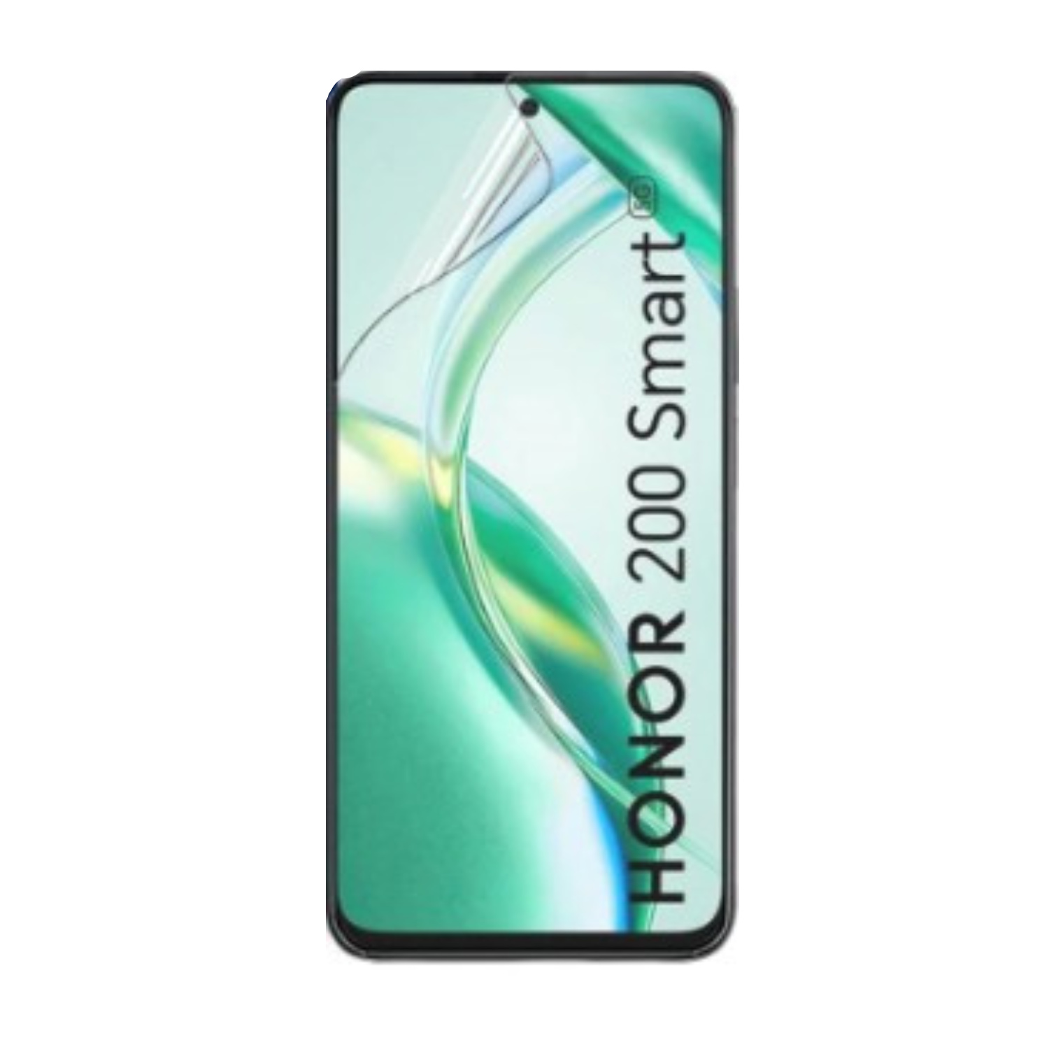 Hydrogel screen protector for Honor 200 Smart by 9eight5, showing the clear, flexible film fitting over the phone screen.