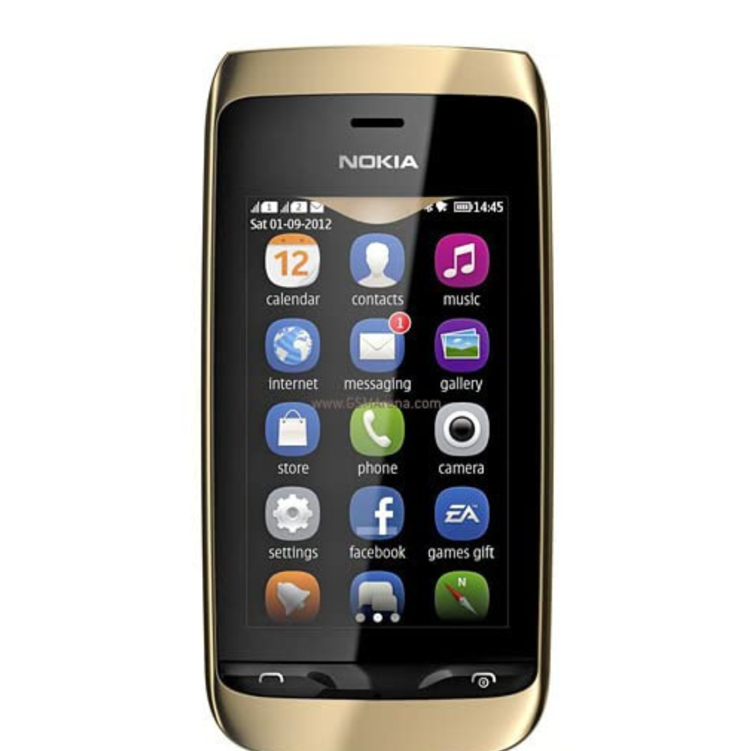 Hydrogel screen protector for Nokia Asha 308, transparent and flexible, by 9eight5, designed to shield the phone's display.