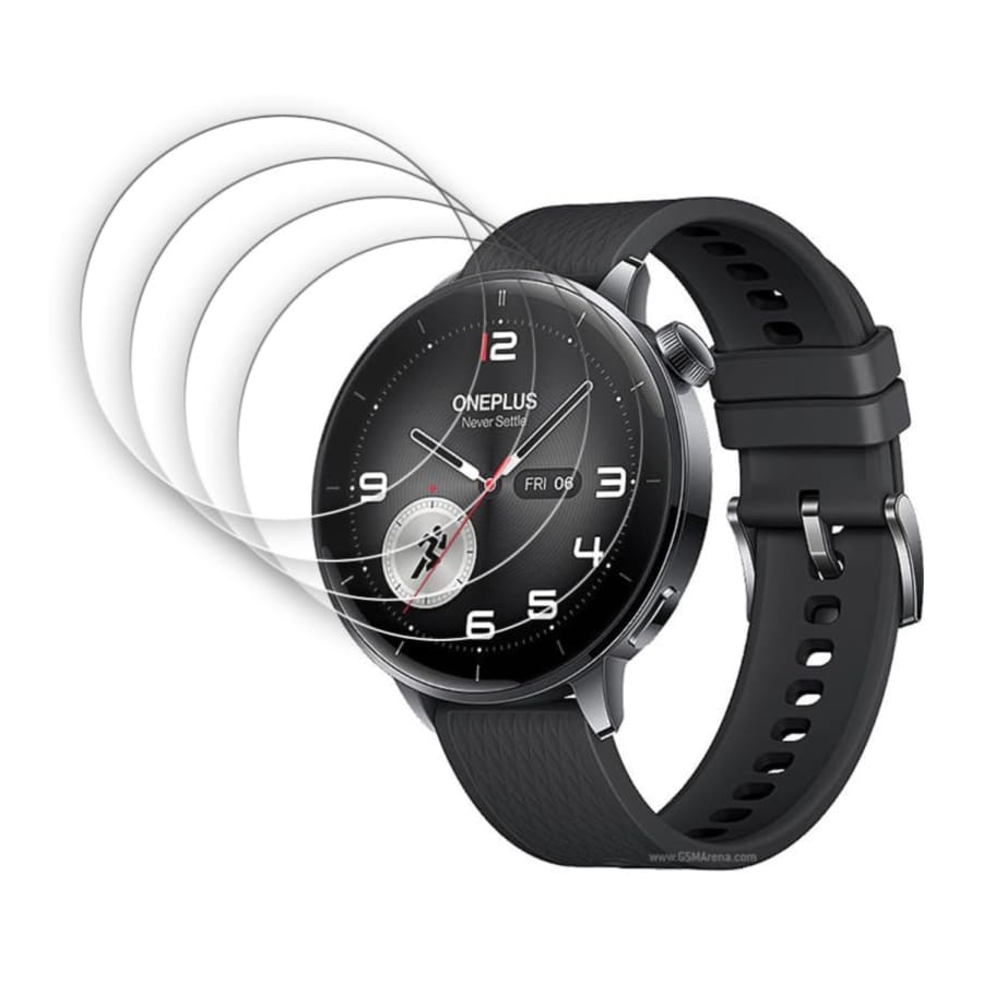 Six hydrogel screen protectors for OnePlus Watch 3 (43mm), designed to safeguard the watch screen.