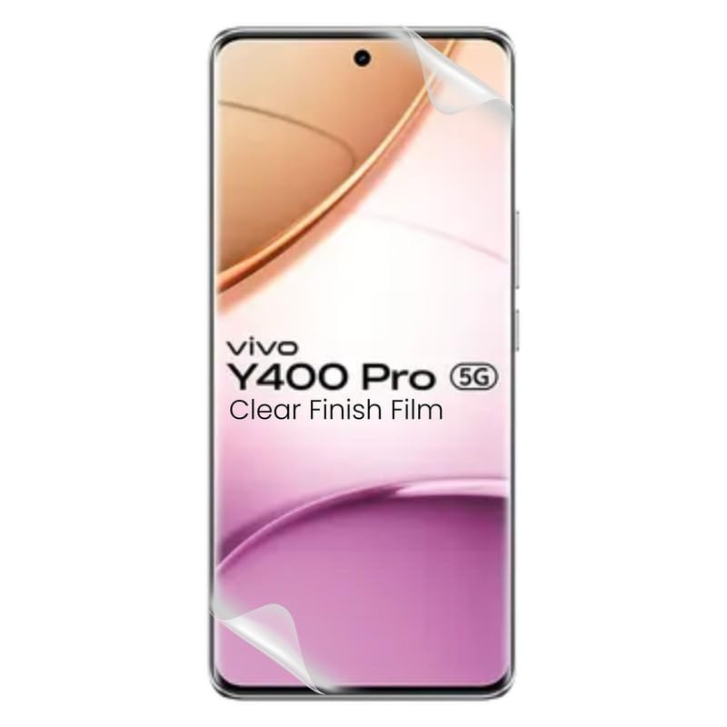 Clear hydrogel screen protector for Vivo Y400 Pro by 9eight5, shown installed on the phone screen.