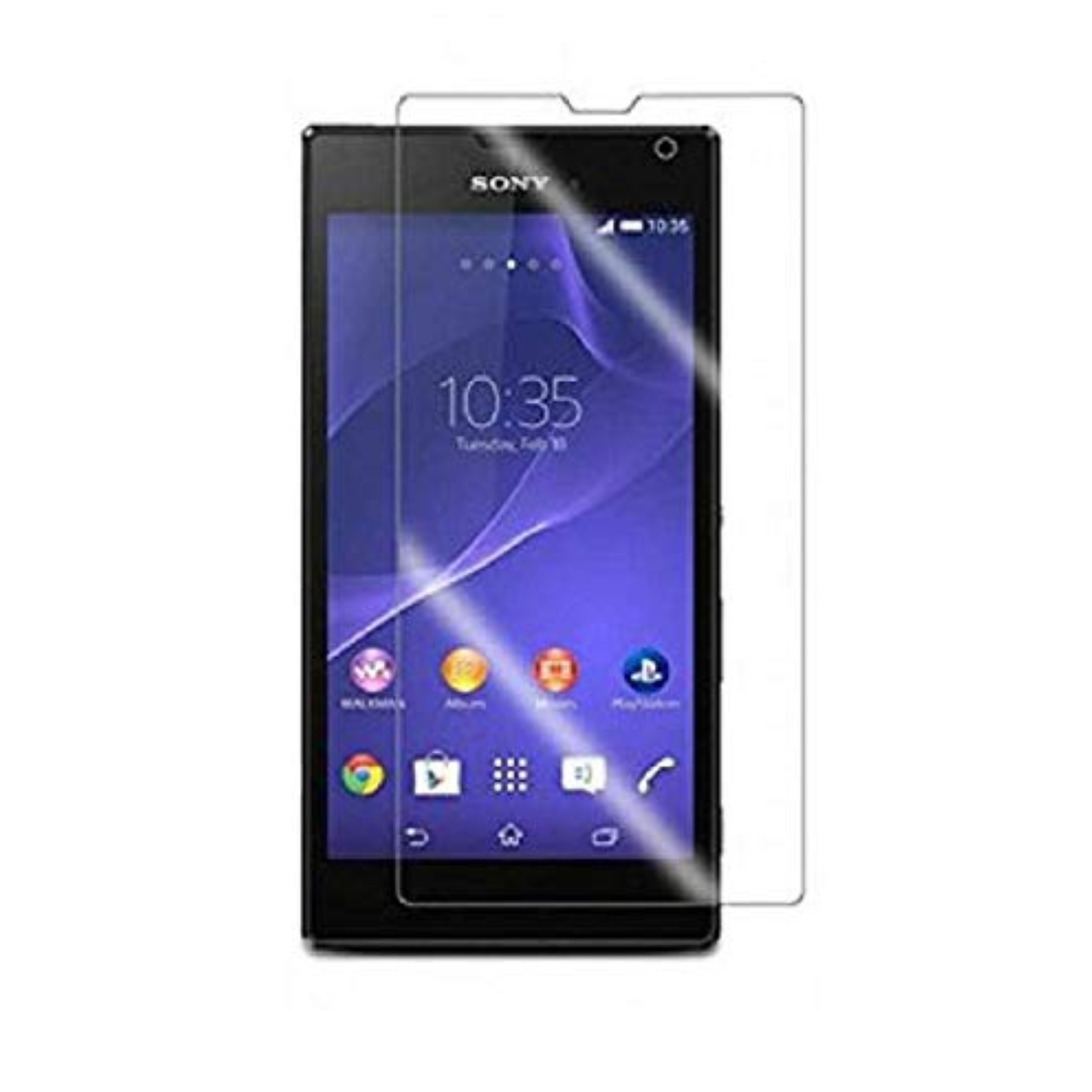 Two 9eight5 hydrogel screen protectors for Sony Xperia T3, showing clear, flexible film covers for smartphone protection.