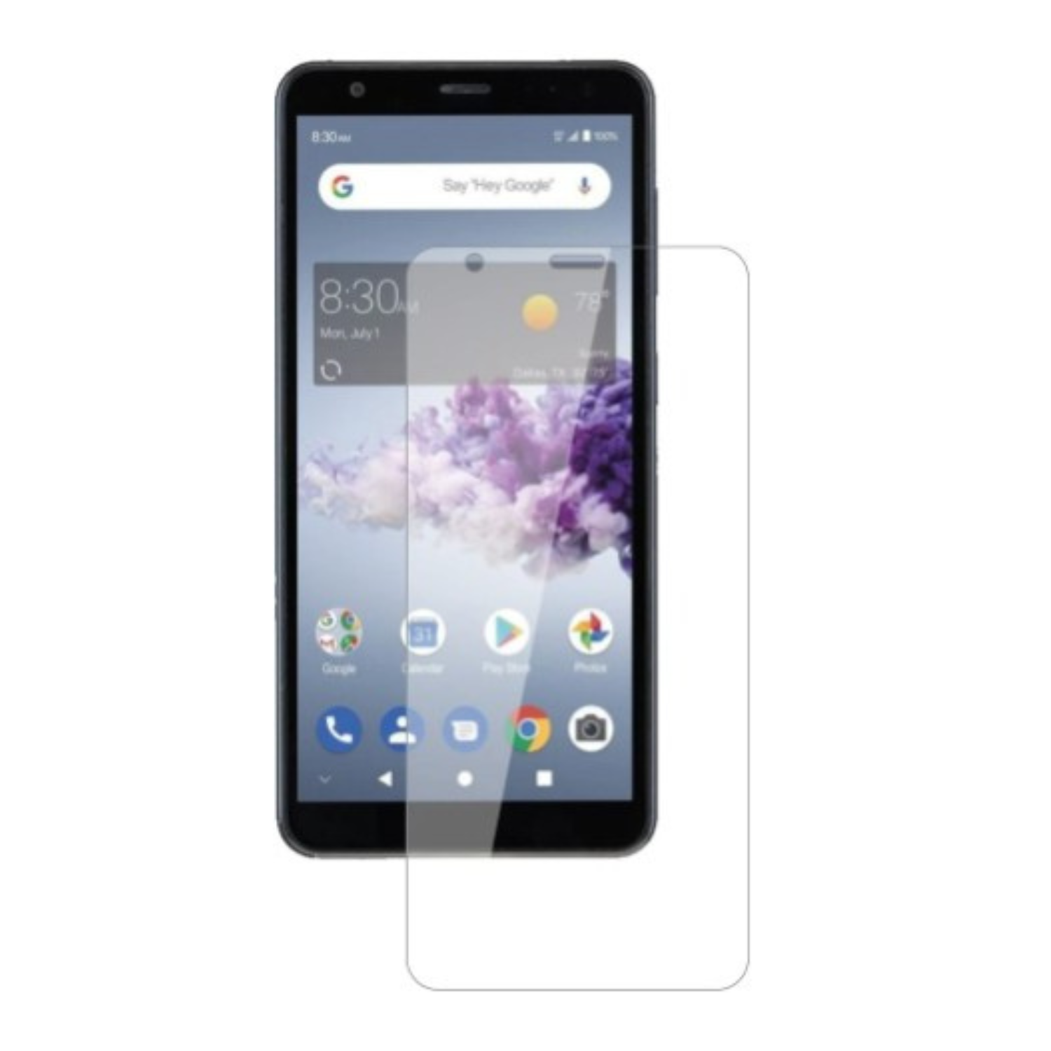 Hydrogel screen protector for ZTE Blade A3 Prime by 9eight5, showing a clear, smooth protective film over the phone screen.