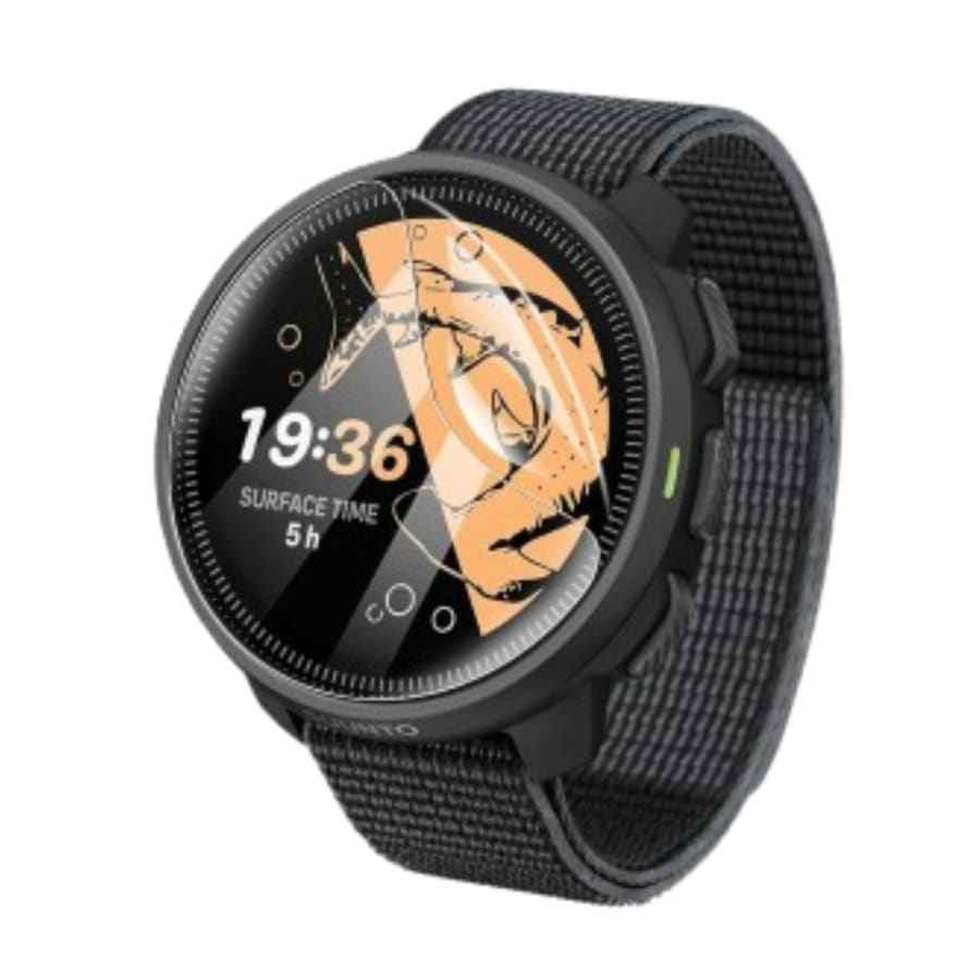 Six hydrogel screen protectors for Suunto Nautic S watch, showing clear, flexible covers with precise cutouts for the watch screen.