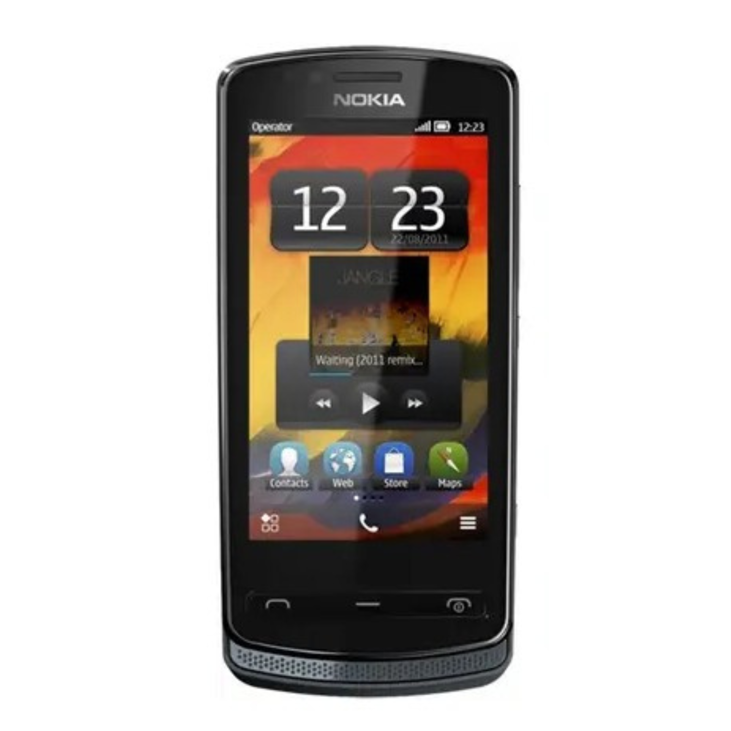 Clear Hydrogel Screen Protector for Nokia 700 by 9eight5, shown on a smartphone screen, providing protection and durability.