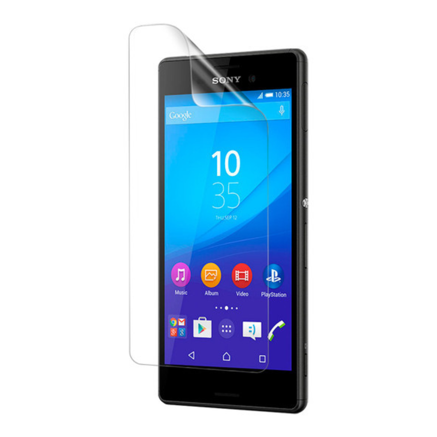 Two 9eight5 hydrogel screen protectors for Sony Xperia M4 Aqua, clear and flexible, in packaging ready for application.