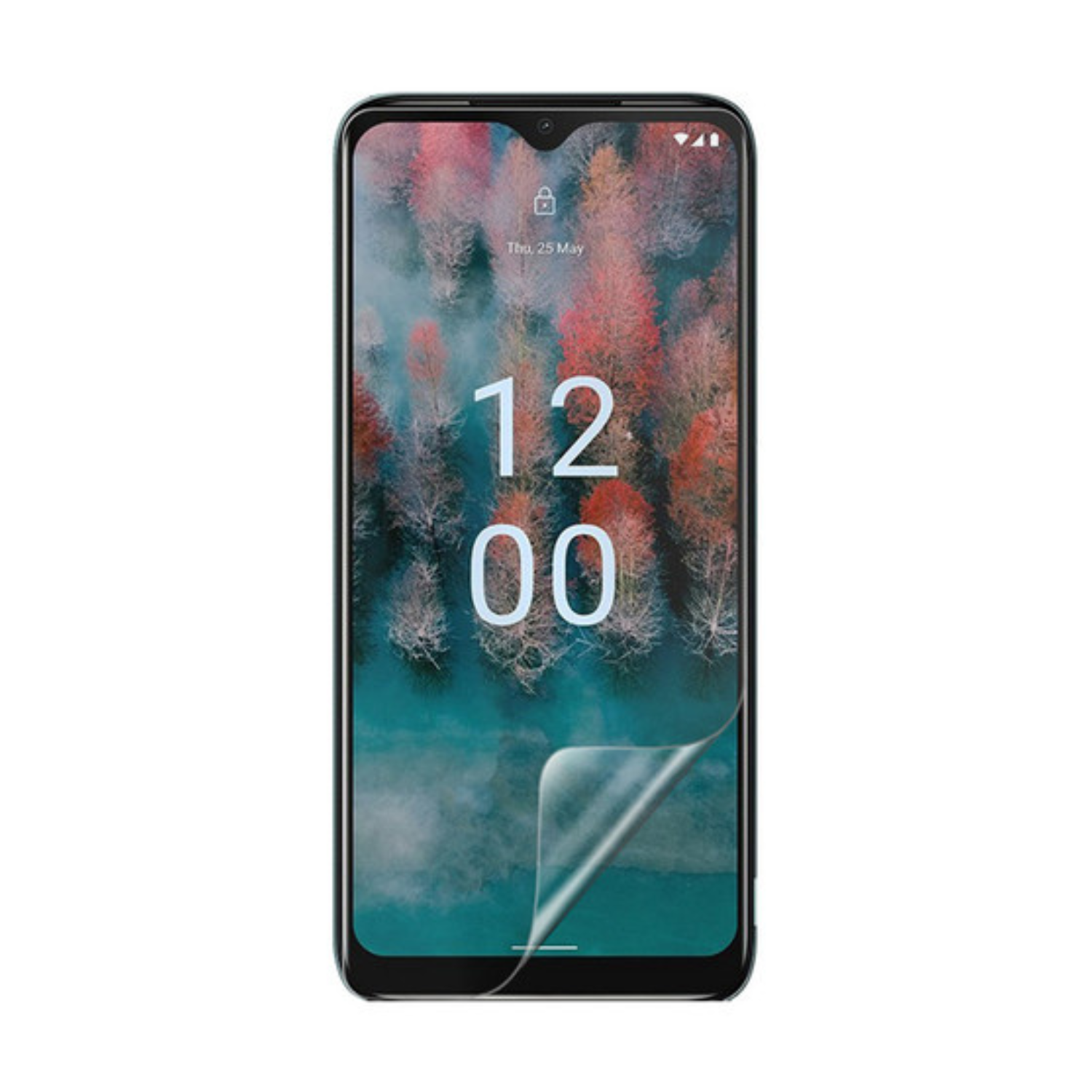 9eight5 Hydrogel Screen Protector for Nokia C12, clear and flexible screen cover fitting the device perfectly.