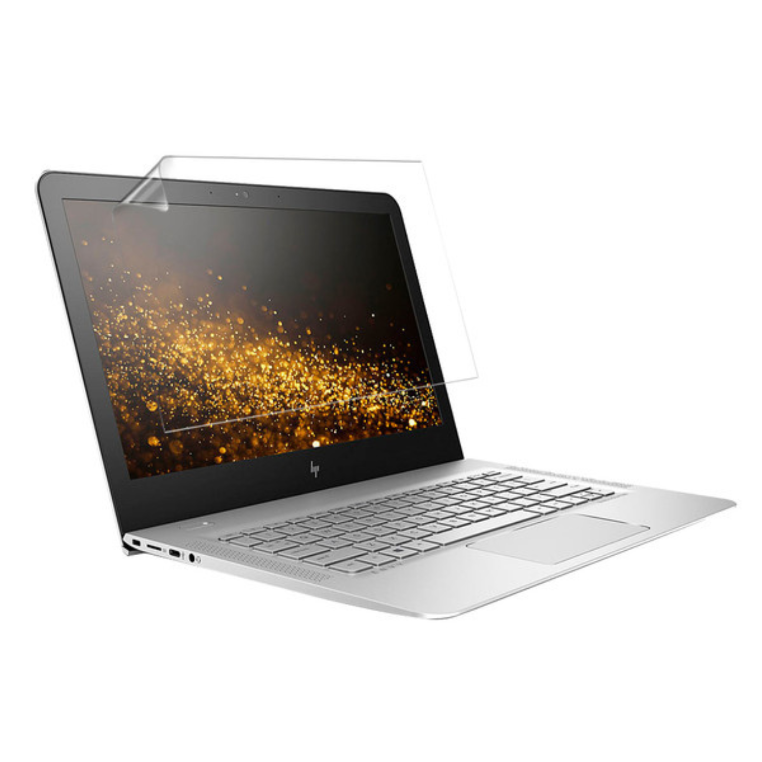 Hydrogel screen protector for HP ENVY 13 AB002NA laptop, showing clear, flexible overlay with precise cutouts for screen protection.