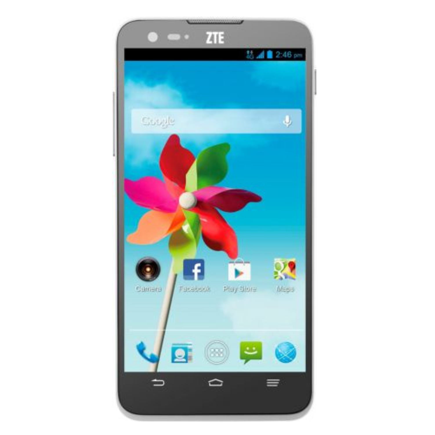 9eight5 Hydrogel screen protector for ZTE Grand S Flex, showing a clear, flexible film covering the phone screen.