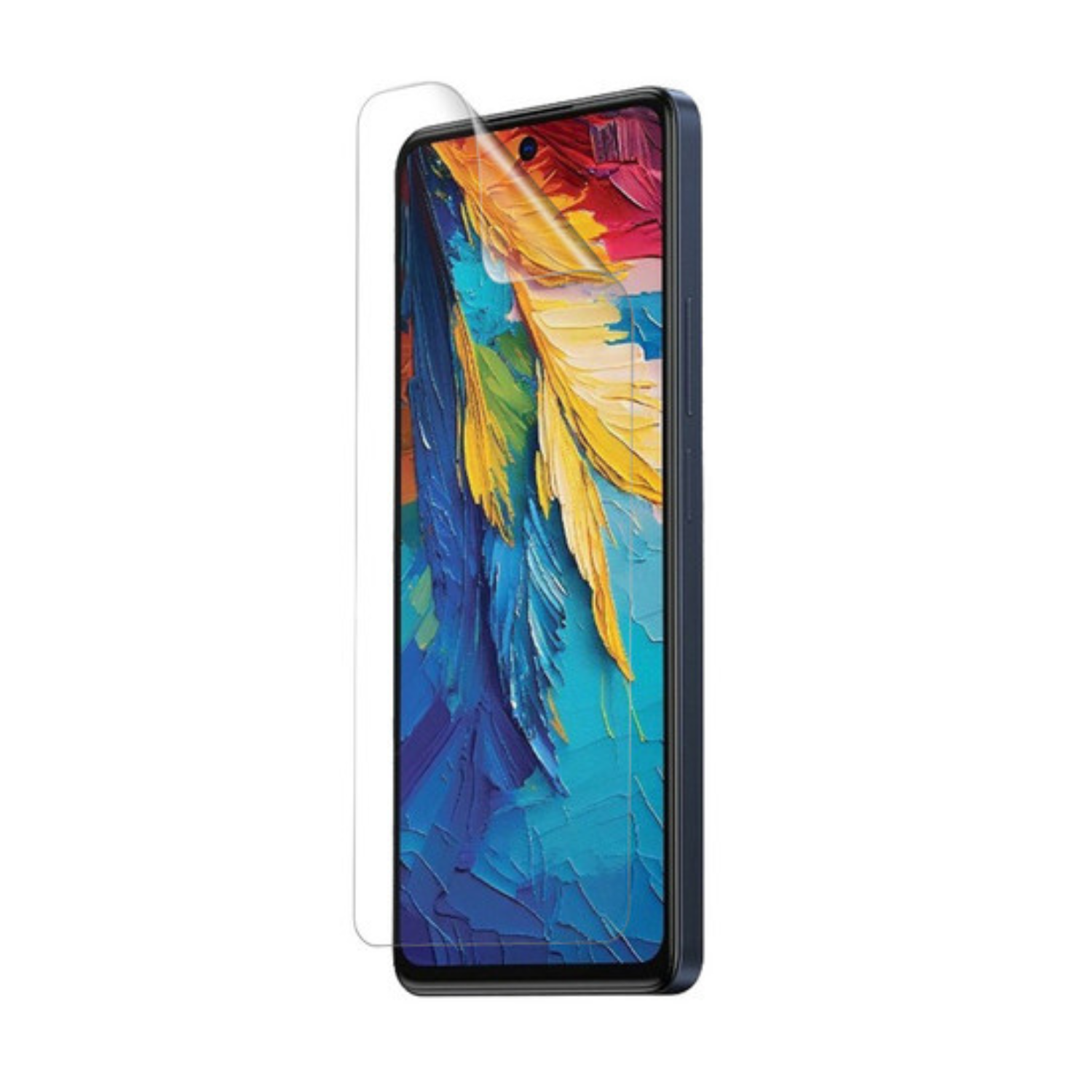 9eight5 Hydrogel Screen Protector for TCL 50 XL NXTPAPER, showing clear, flexible film with precision cut edges for screen protection.