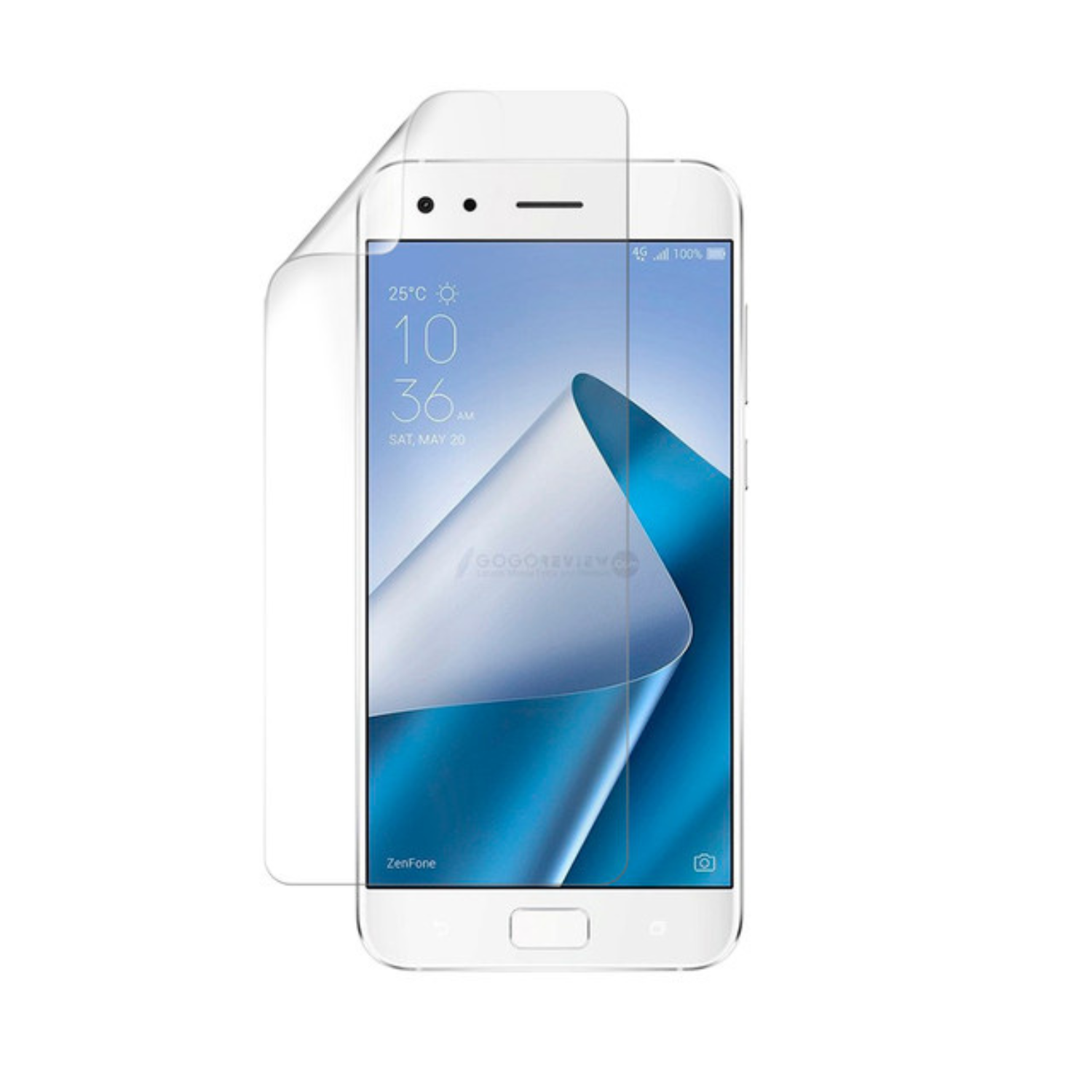 Two 9eight5 hydrogel screen protectors for Asus Zenfone 4 Pro ZS551KL, designed to protect the device’s display.
