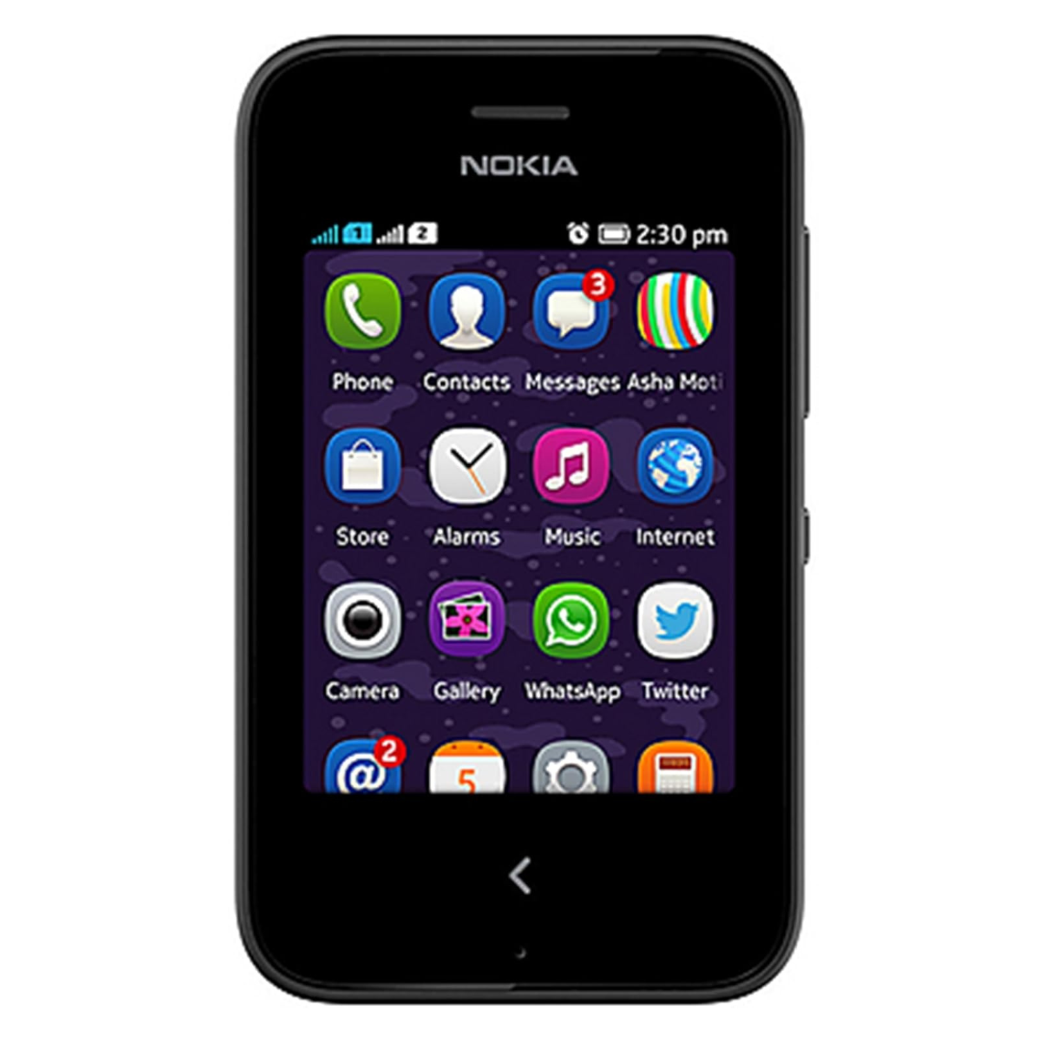 Hydrogel screen protector for Nokia Asha 230 by 9eight5, showing a clear protective film on a mobile phone screen.