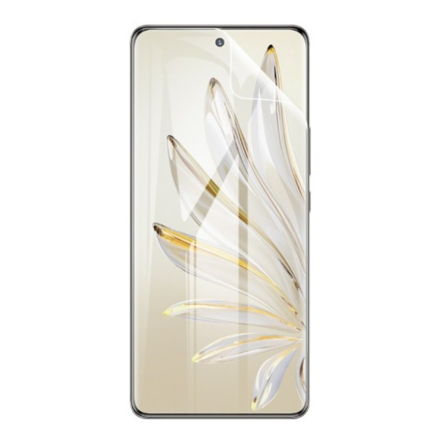 9eight5 Hydrogel screen protector for Honor 70 Pro fitting precisely on the device's display.