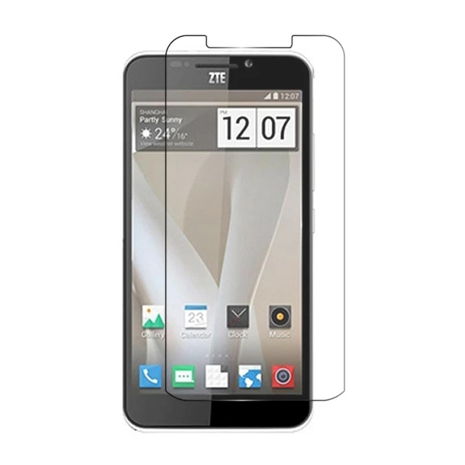Two 9eight5 hydrogel screen protectors for ZTE Grand S II, showing clear, flexible protection for smartphone screens.