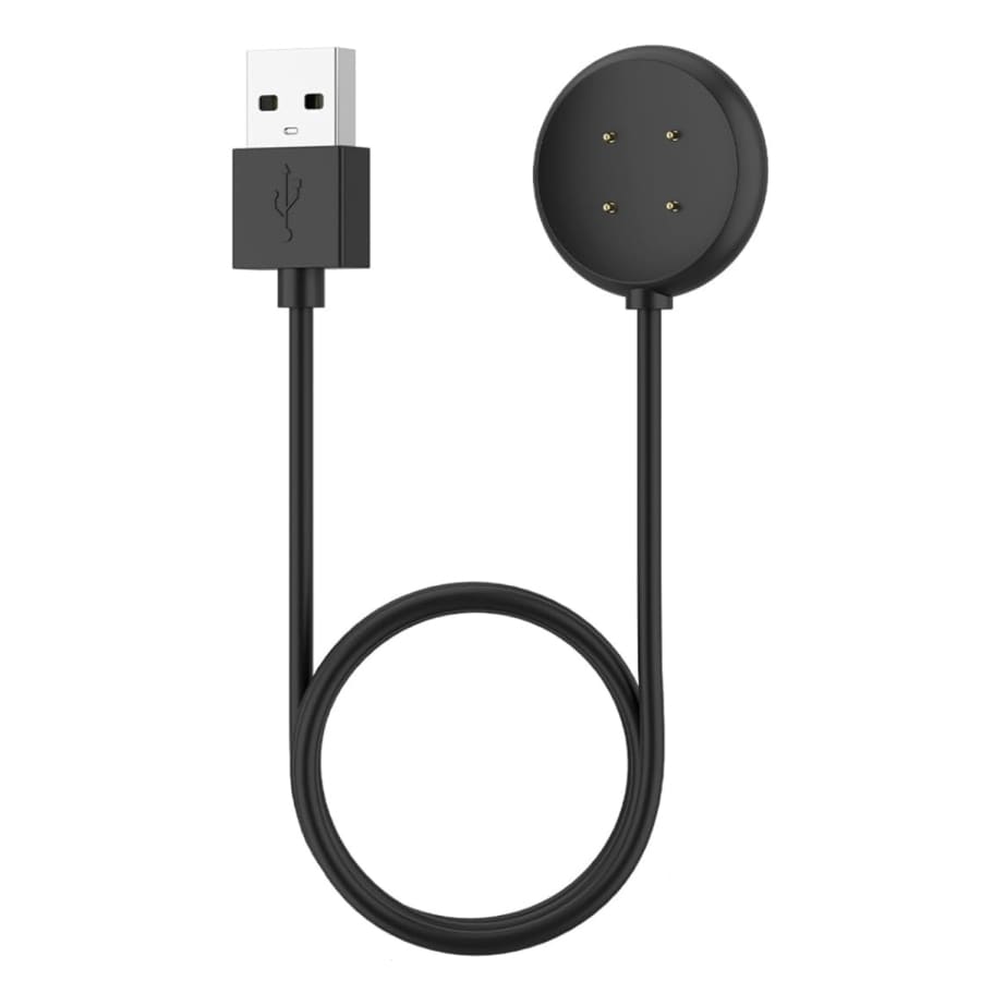 Black USB-A magnetic charger cable for Google Pixel Watch 2 and 3, 1 meter length, compatible with That Watch Shop chargers.