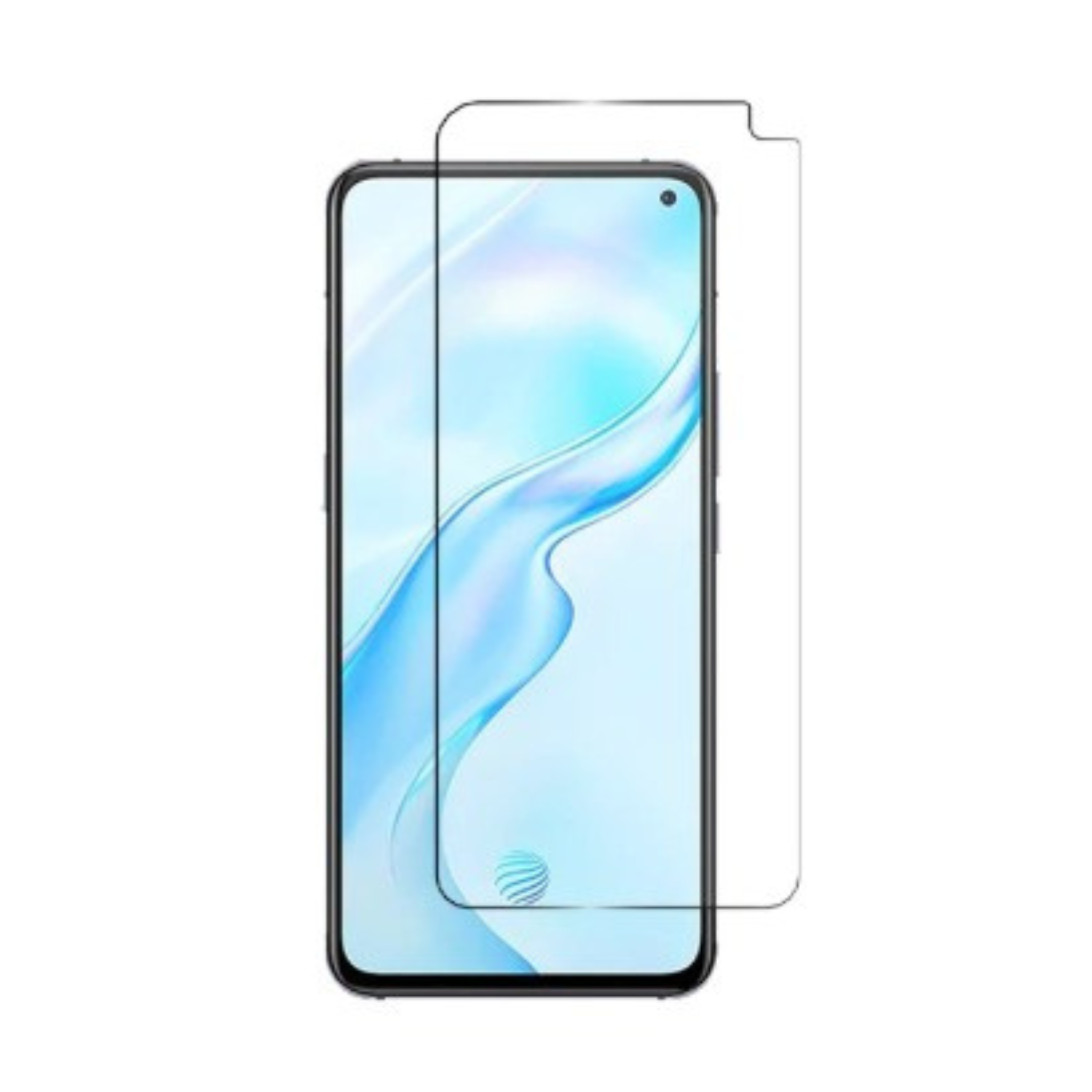 9eight5 Hydrogel screen protector for Vivo X30 Pro, clear and flexible film covering the phone screen with precise edges and smooth finish.