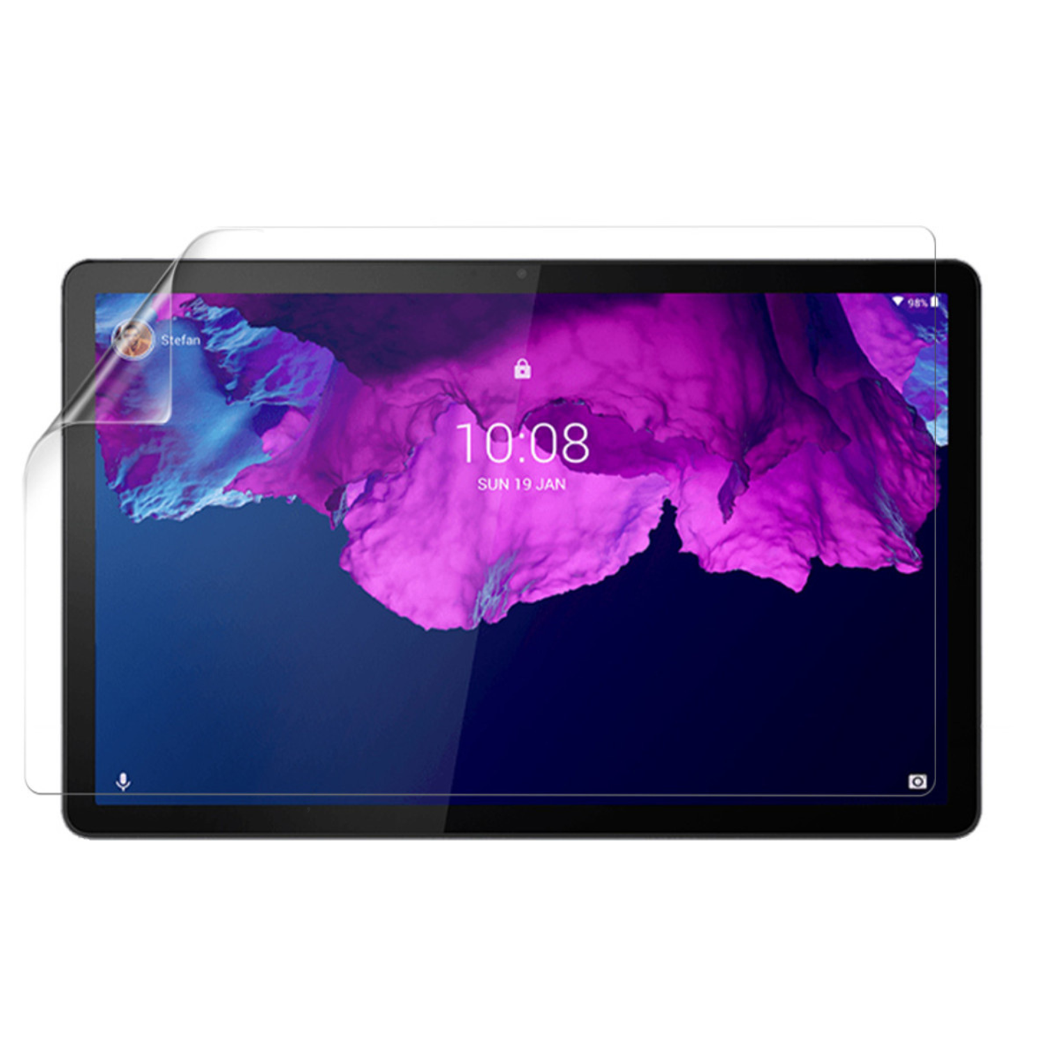 Two clear hydrogel screen protectors for Lenovo Tab P11 by 9eight5, shown in a pack with protective film edges visible.