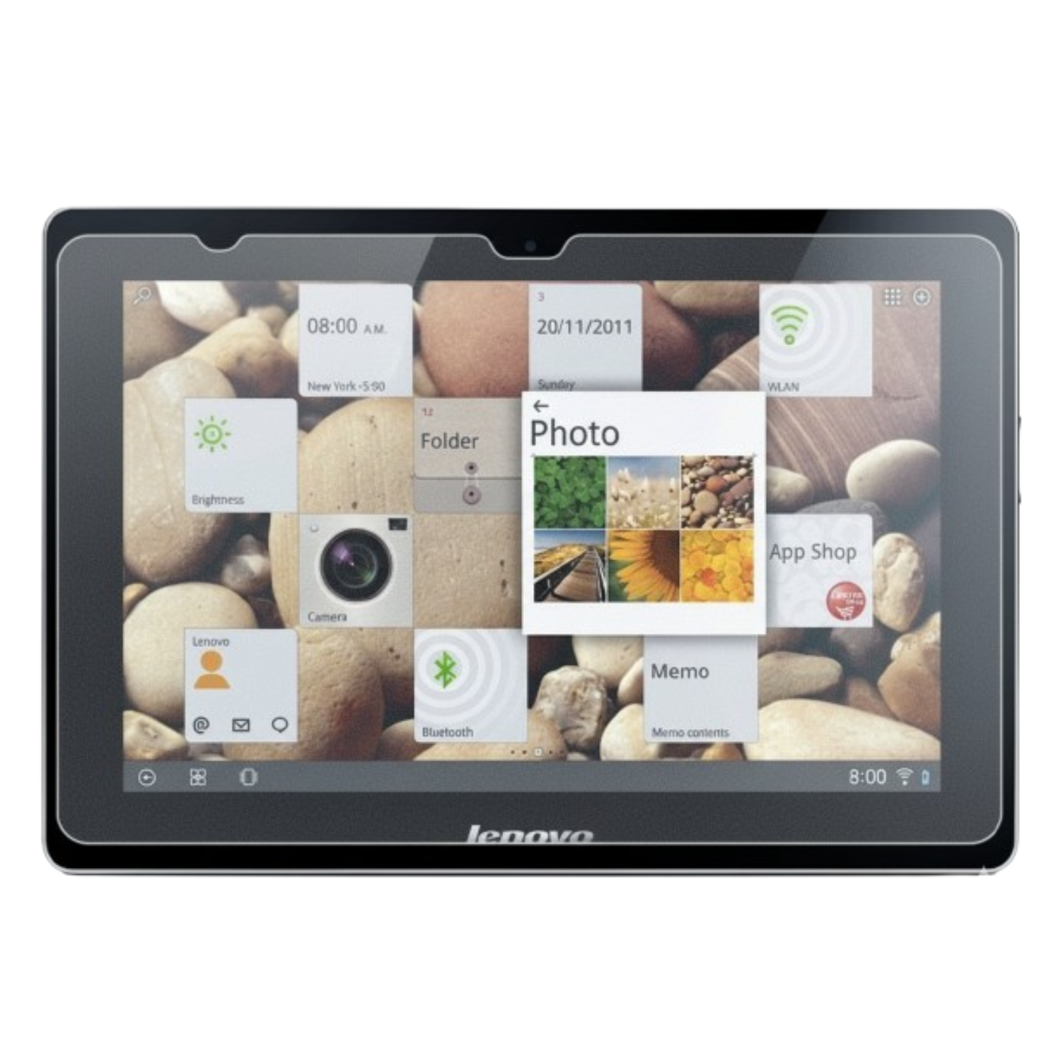 Hydrogel screen protector for Lenovo IdeaPad S2 laptop, showing clear, thin film covering the screen for protection.