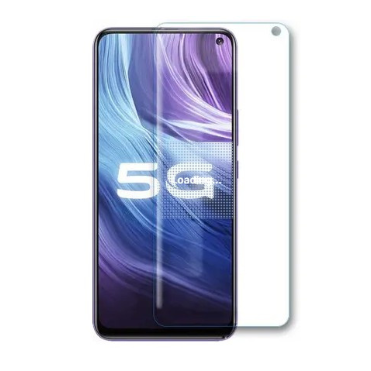 Hydrogel screen protector for Vivo Z6 5G by 9eight5, showing a clear, flexible film covering the phone screen.