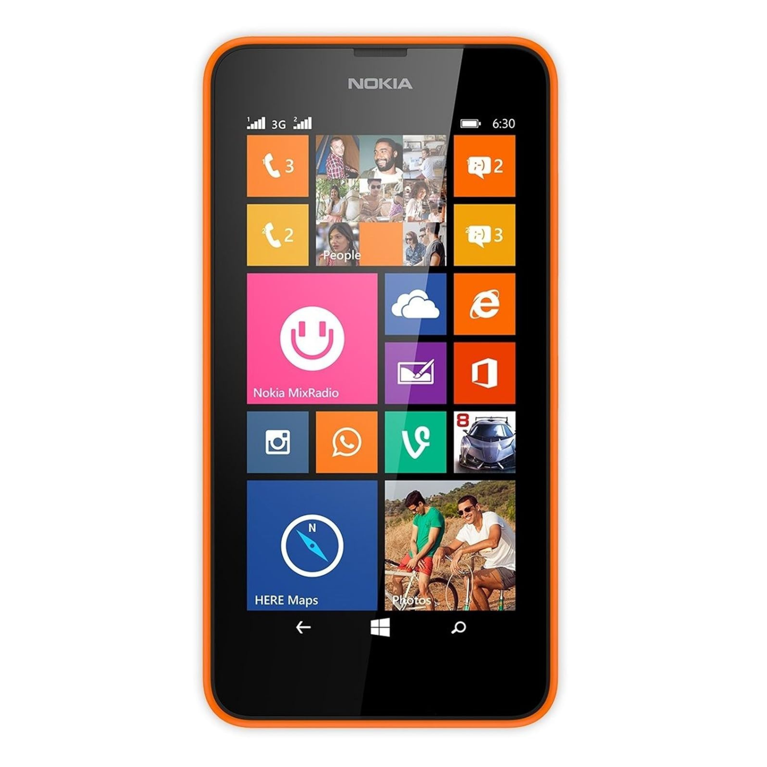 9eight5 Hydrogel screen protector for Nokia Lumia 630 Dual SIM, clear protective film covering the phone screen.