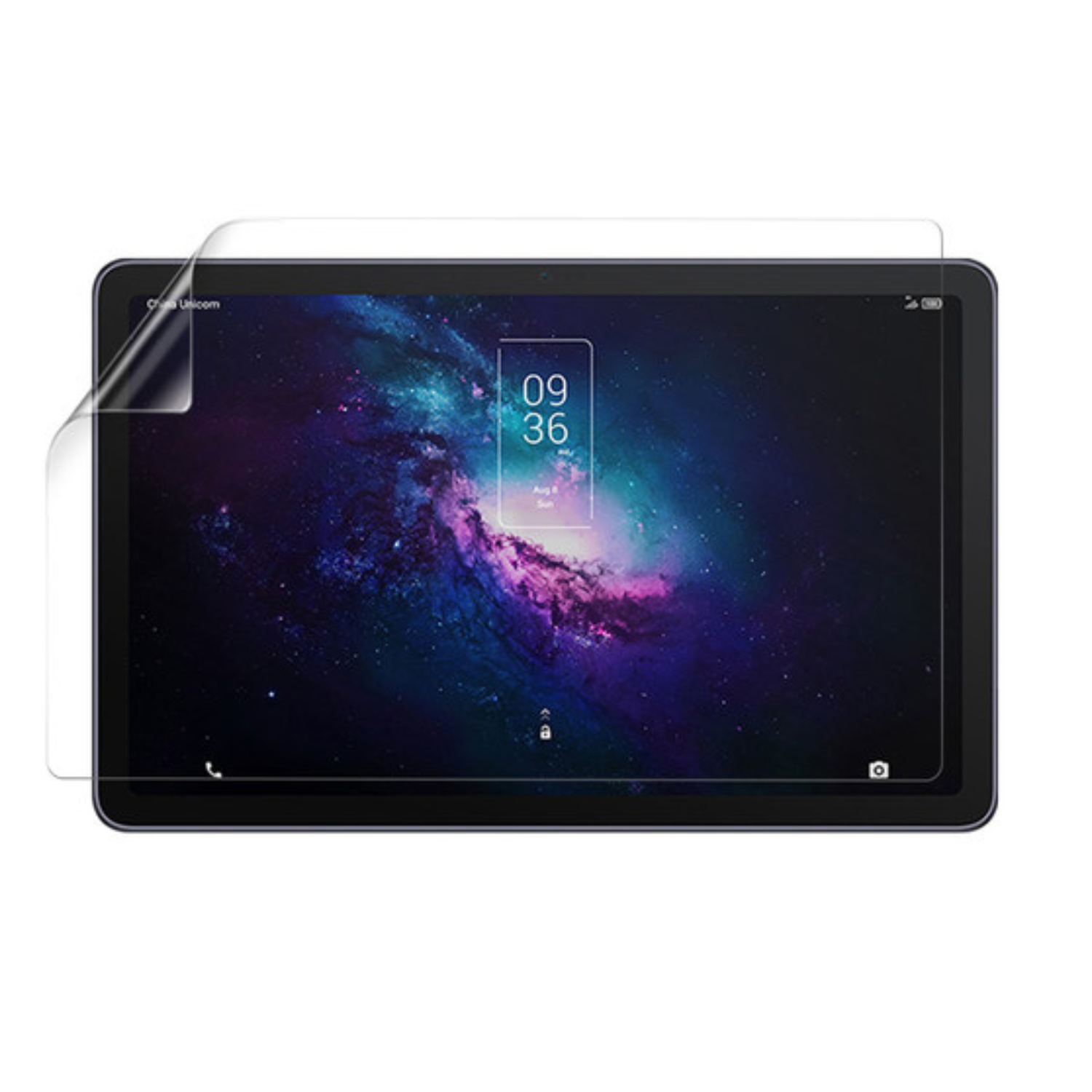 Hydrogel screen protector for TCL 10 TabMax by 9eight5, showing a close-up of the transparent film on the tablet screen.