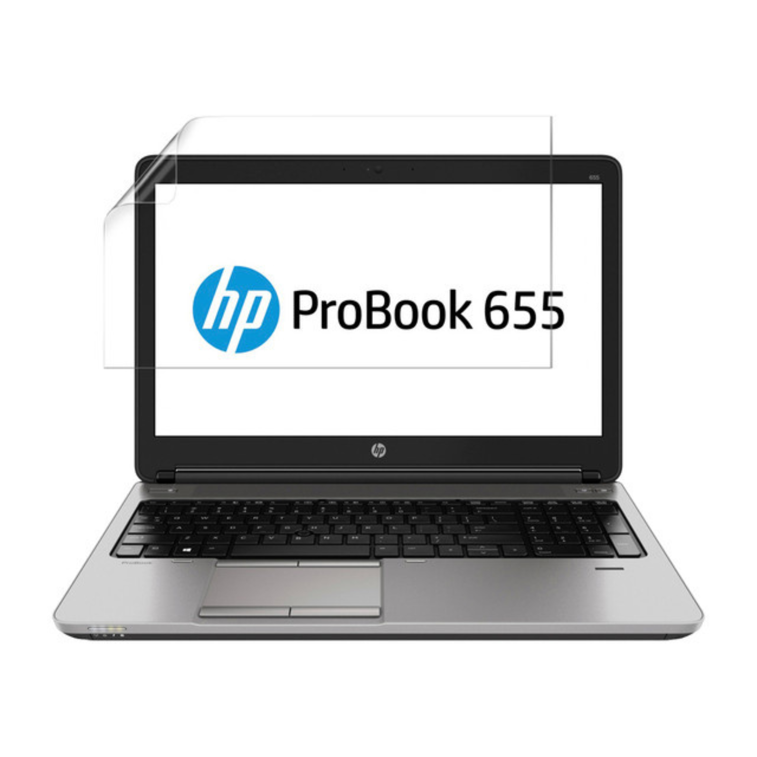 Hydrogel screen protectors for HP ProBook 655 G1 laptop, pack of 2, designed by 9eight5, showing protective film on laptop screen.
