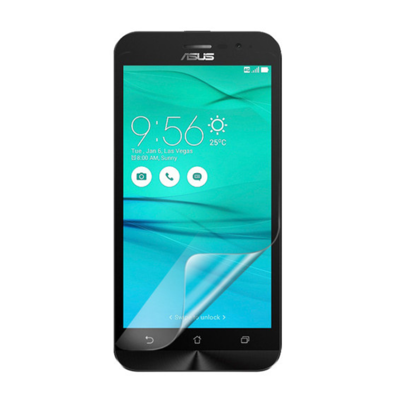 Two 9eight5 hydrogel screen protectors for Asus Zenfone Go ZB500KL, showing clear, flexible protectors in packaging.