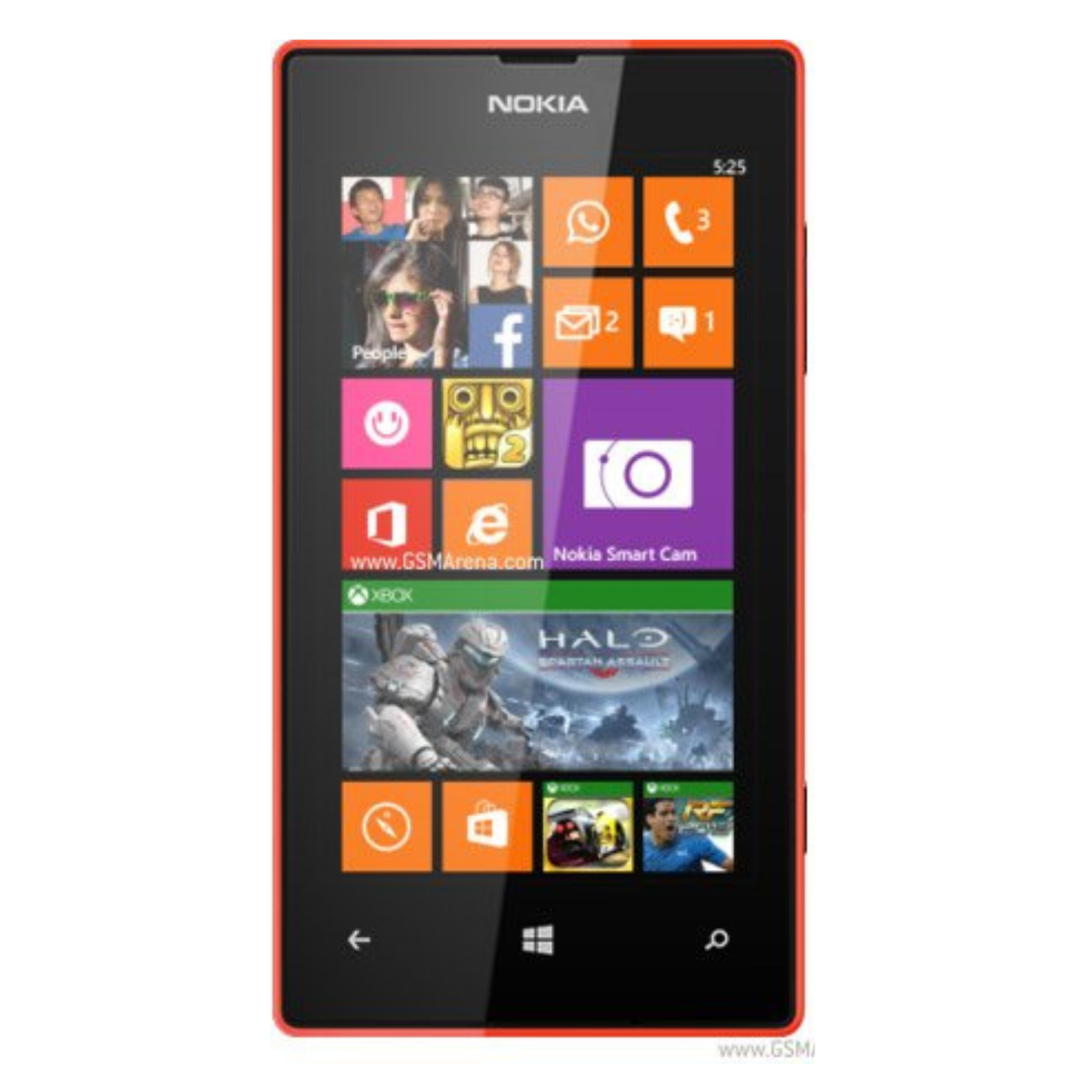 Clear hydrogel screen protector for Nokia Lumia 525 by 9eight5, showing its precise fit and smooth surface.