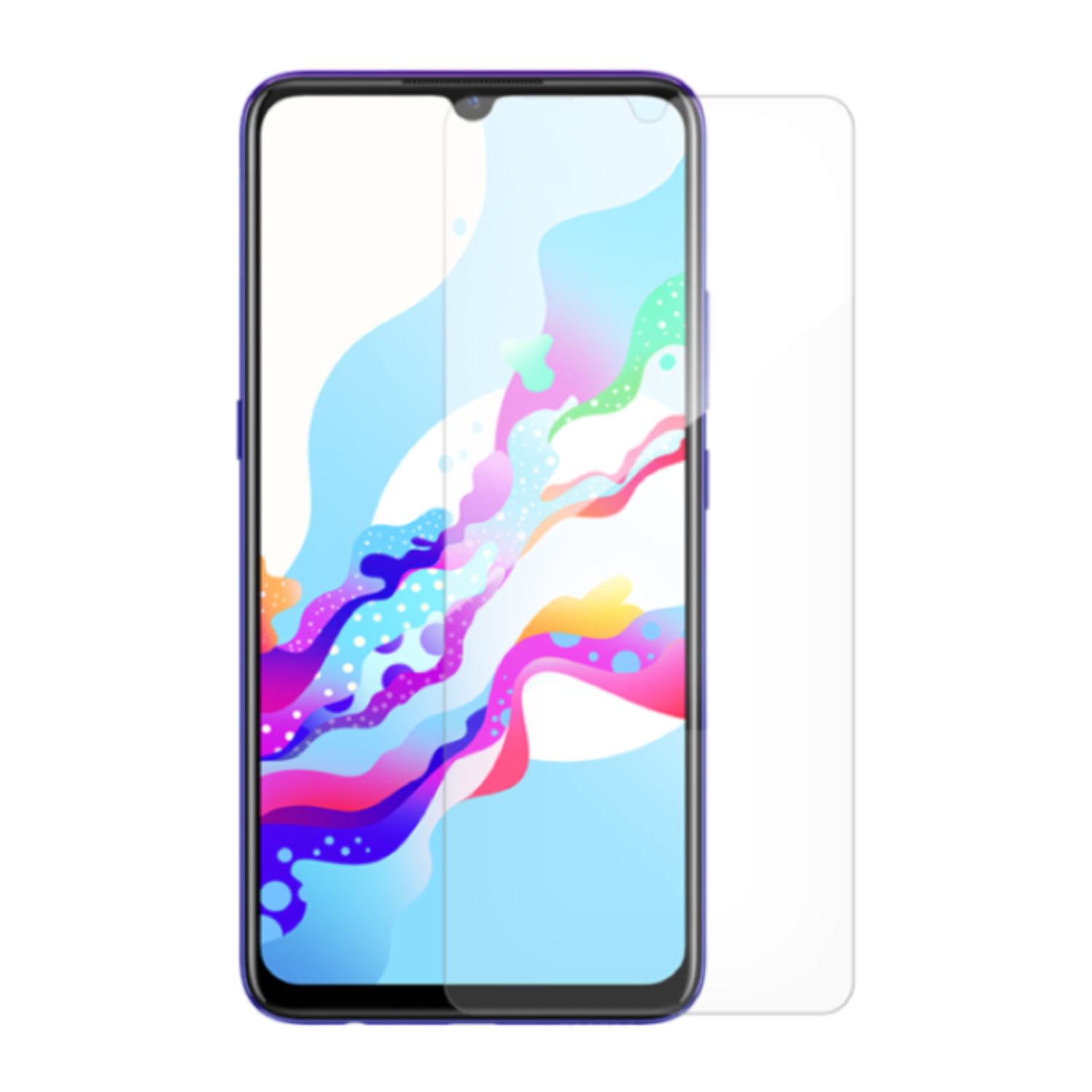 Two 9eight5 hydrogel screen protectors for Vivo Z5, showing clear, flexible film with precise cutouts for screen protection.