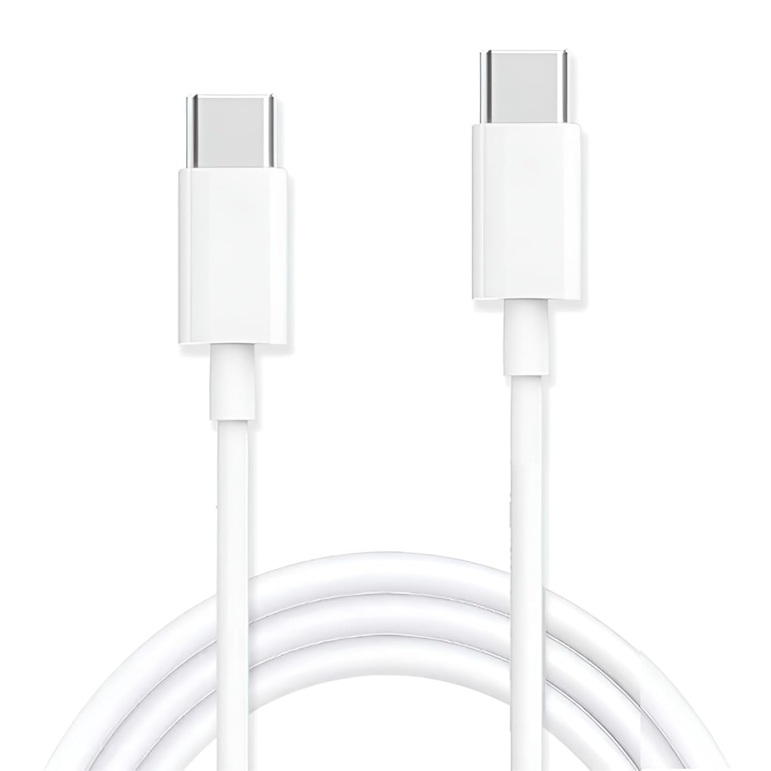 White 1-meter USB-C to USB-C charger cable for Google phones by 9eight5, ideal for fast charging and data transfer.
