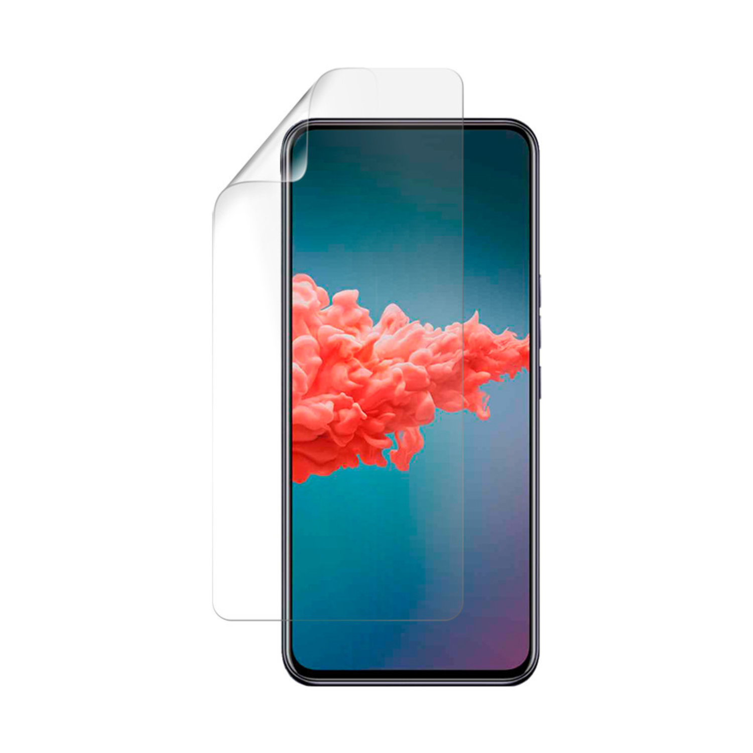 Hydrogel screen protector for ZTE Axon 20 5G, showing clear, flexible film fitted on smartphone screen for protection and durability.
