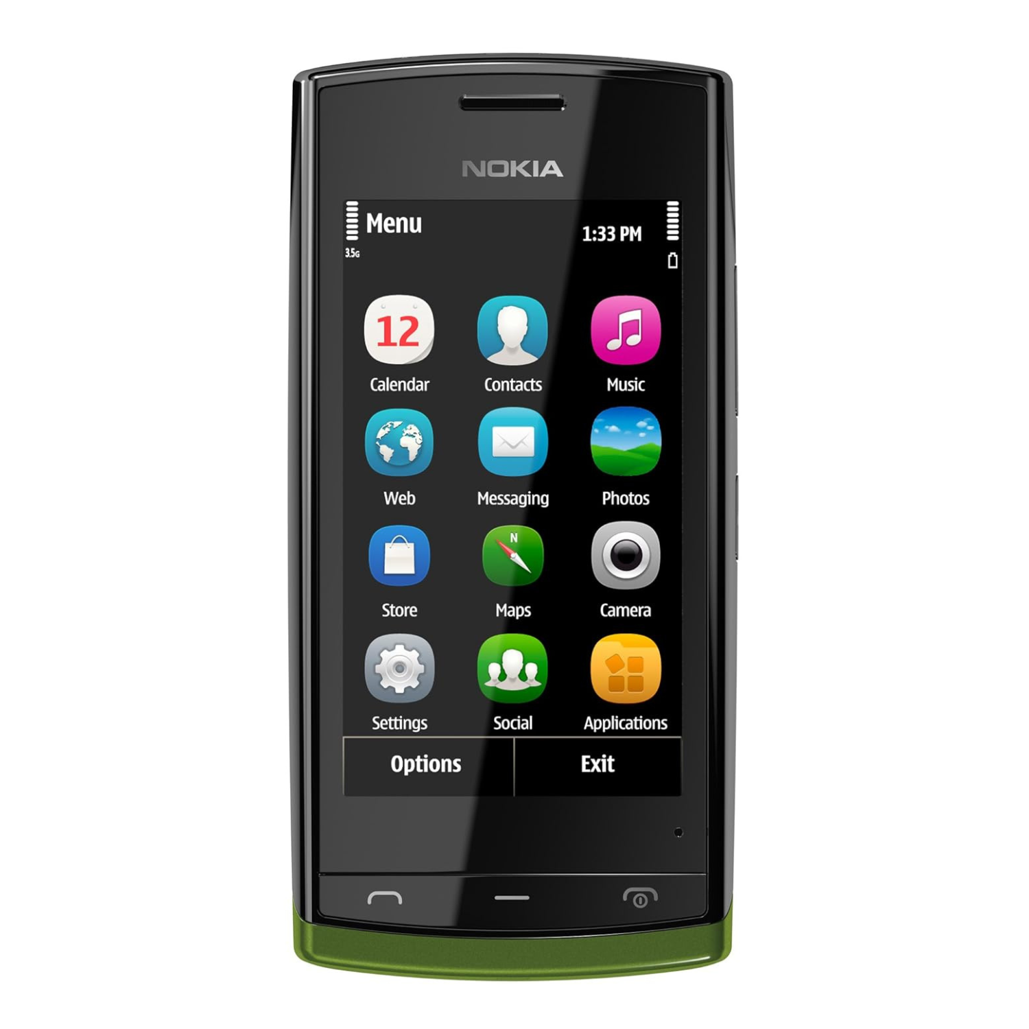 Two 9eight5 hydrogel screen protectors for Nokia 500, showing clear flexible film and protective application surface.