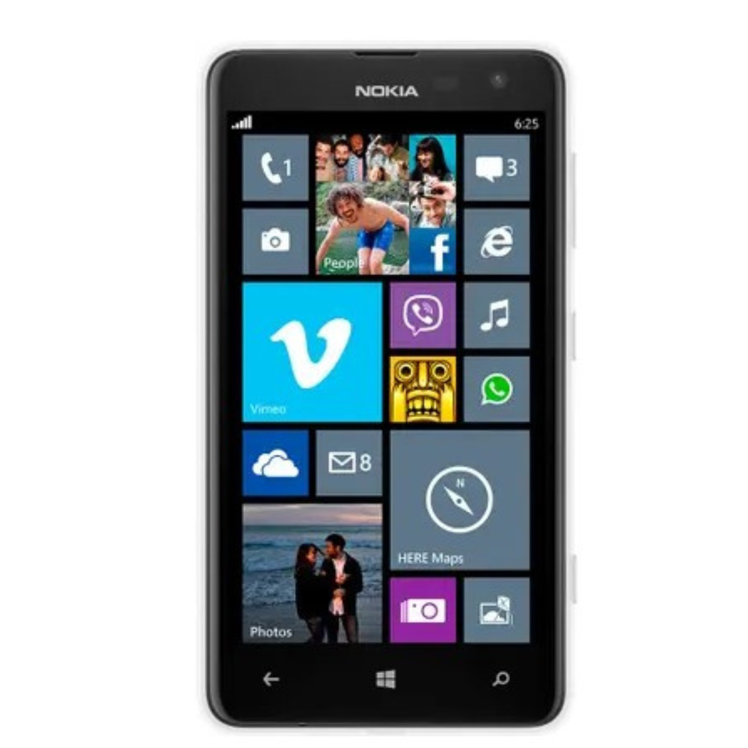 Hydrogel screen protector for Nokia Lumia 625 by 9eight5, showing a transparent film covering the phone screen.