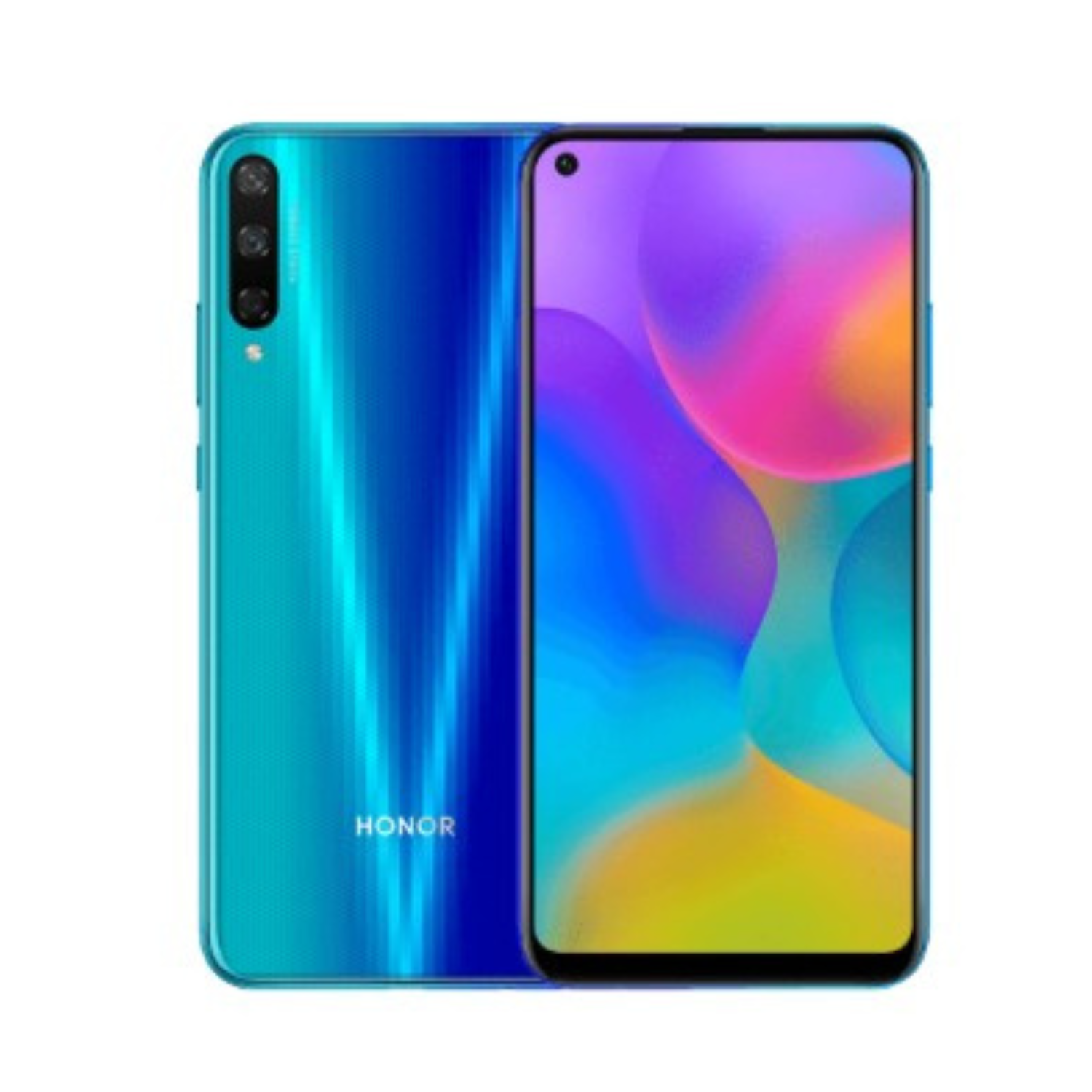 9eight5 Hydrogel screen protector for Honor Play 3, showing clear, flexible film covering a smartphone screen with precise edges.