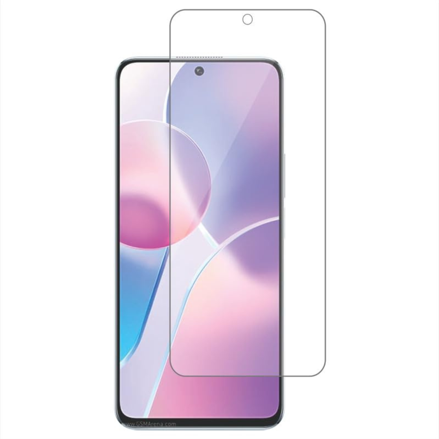 Two 9eight5 hydrogel screen protectors for Honor X30i, showing clear, flexible film with easy installation features.