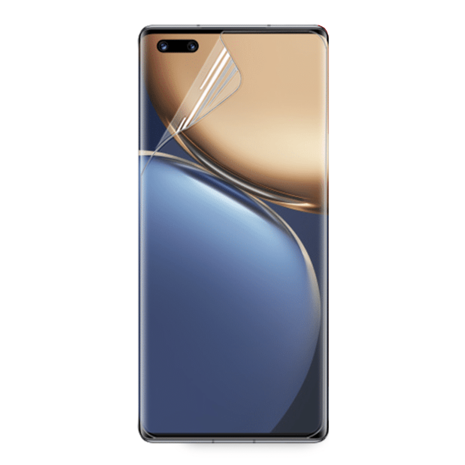Hydrogel screen protector for Honor Magic3 Pro, showing a clear, flexible film fitting the phone screen with precise edges.
