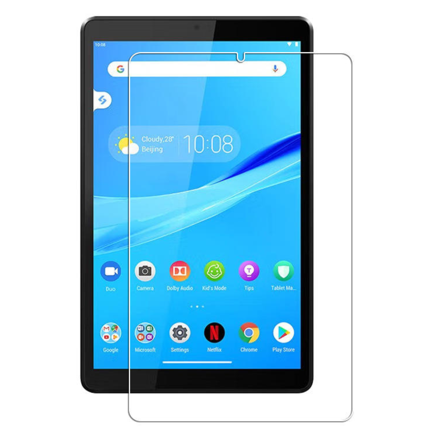 Hydrogel screen protector for TCL 10 TabMid by 9eight5, shown on tablet screen, in a pack of two.