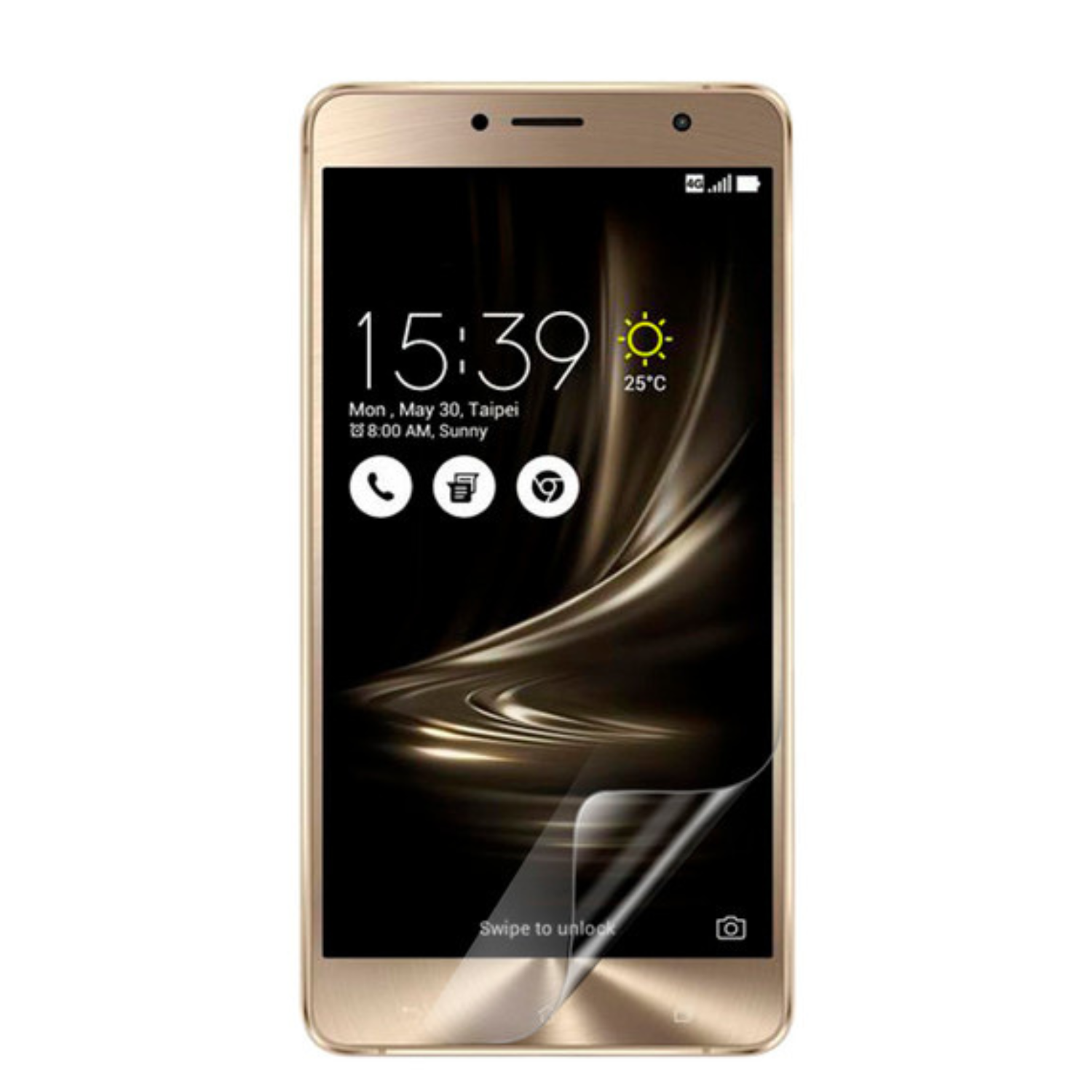 Two 9eight5 hydrogel screen protectors for Asus Zenfone 3 Deluxe ZS570KL, showing clear, flexible covers for device protection.