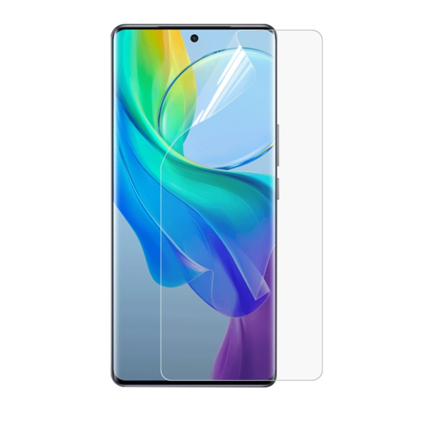 Two 9eight5 hydrogel screen protectors for Vivo Y78+ shown in image, designed to protect the phone's screen from scratches and impacts.