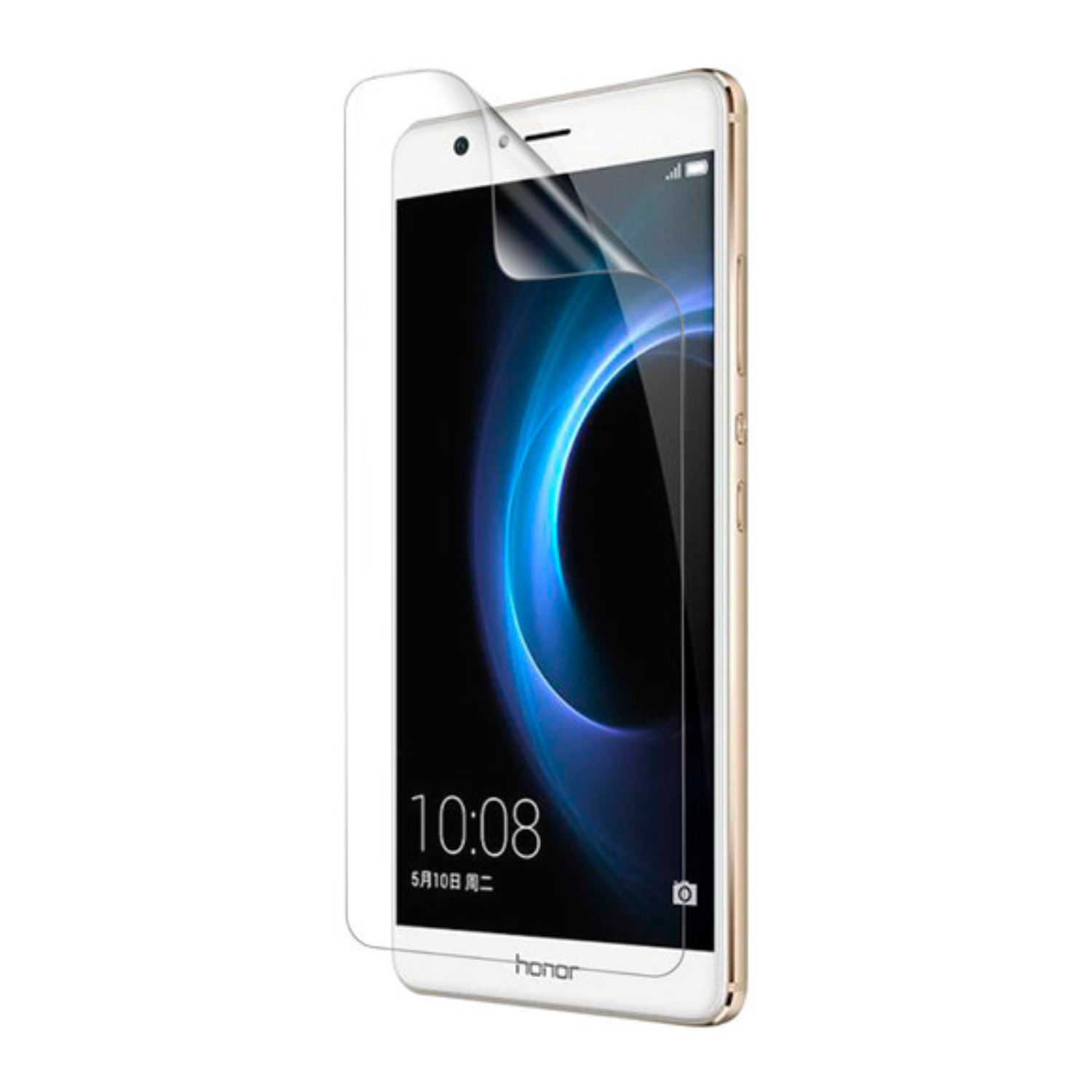 Hydrogel screen protector for Honor V8 2016 by 9eight5, showing a clear, flexible film fitting over the phone screen.