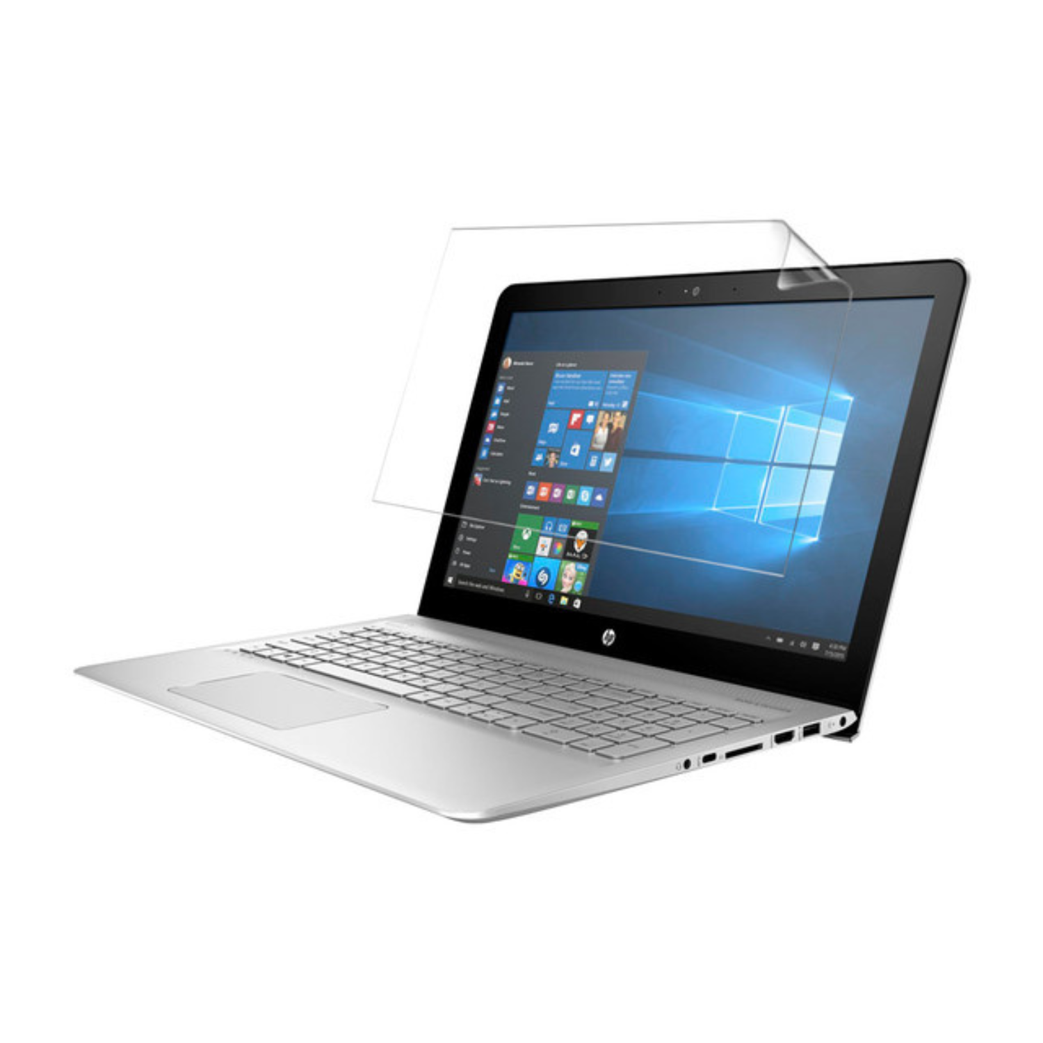 Two clear hydrogel screen protectors for HP ENVY 15 AS102NA by 9eight5, shown in their packaging with protective film.
