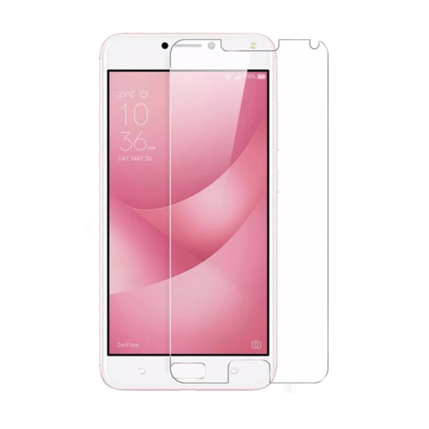 Two clear hydrogel screen protectors for Asus Zenfone 4 Max Pro ZC554KL by 9eight5, laid flat showing their thin, flexible design.