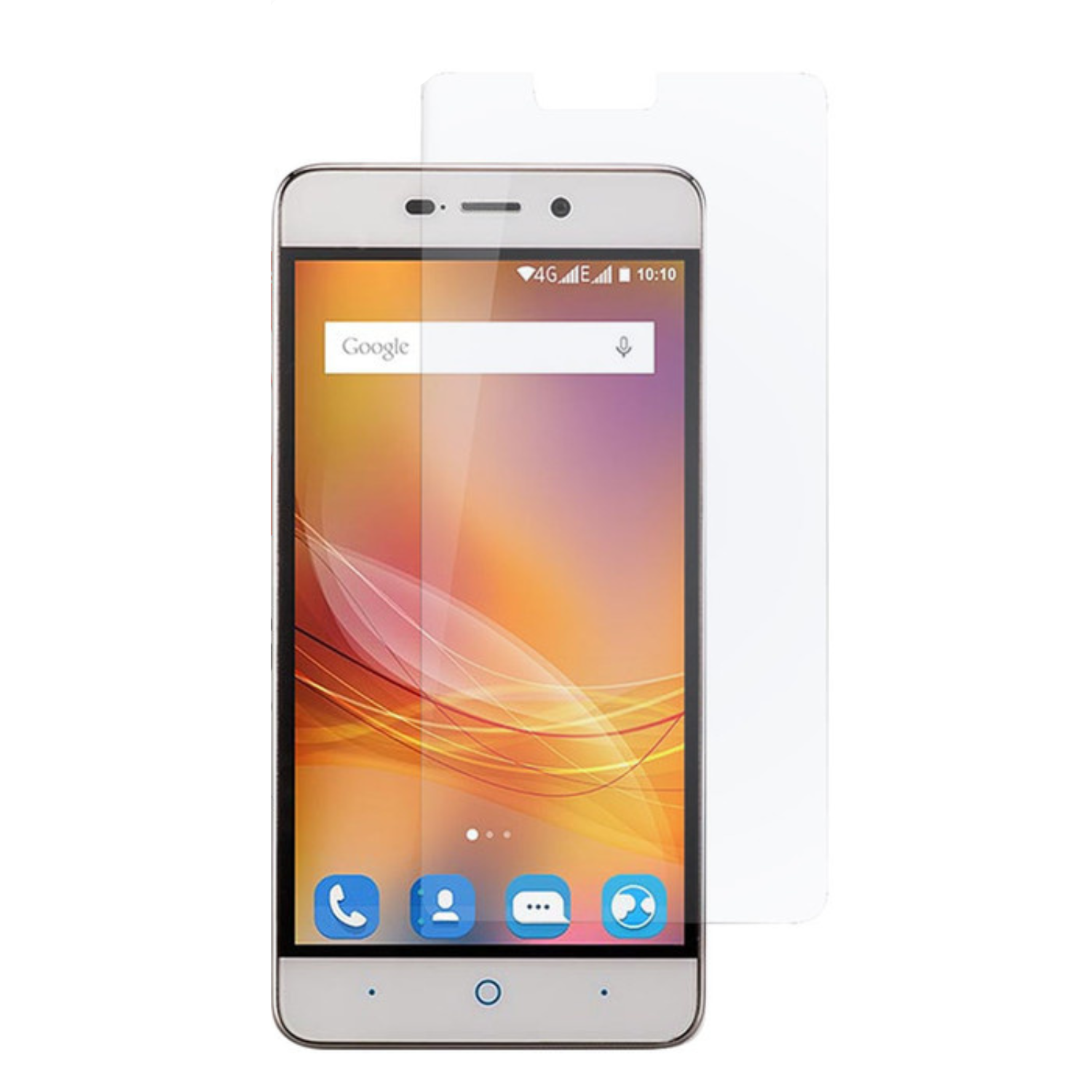 9eight5 Hydrogel screen protector for ZTE Blade A452, showing a clear, flexible film covering the phone screen.