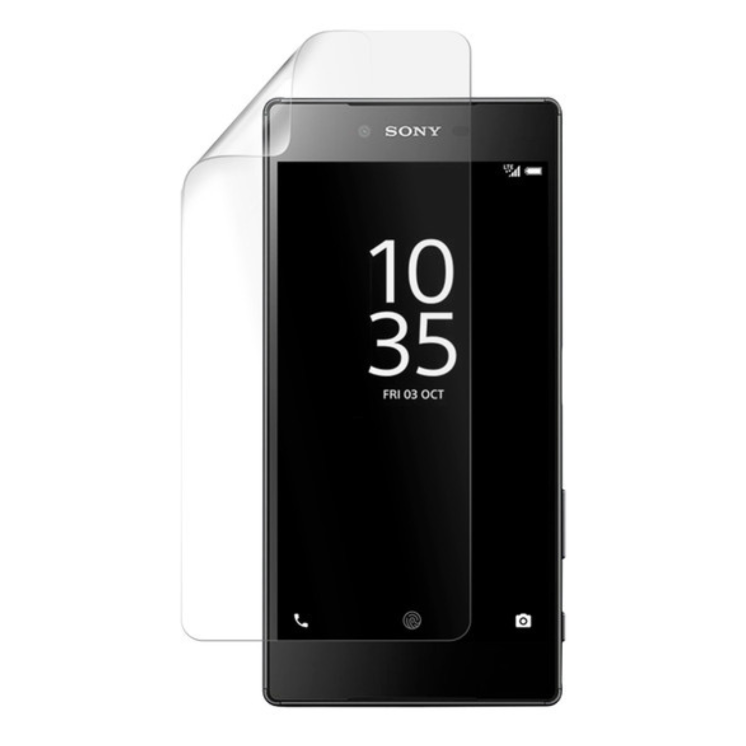 Two 9eight5 Hydrogel Screen Protectors for Sony Xperia Z5 Premium, showing clear, flexible film coverage for the phone screen.