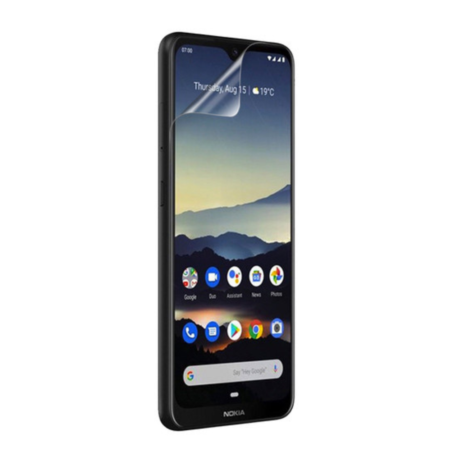 Hydrogel screen protector for Nokia 6.2 by 9eight5, showing a clear, flexible film covering the smartphone screen.