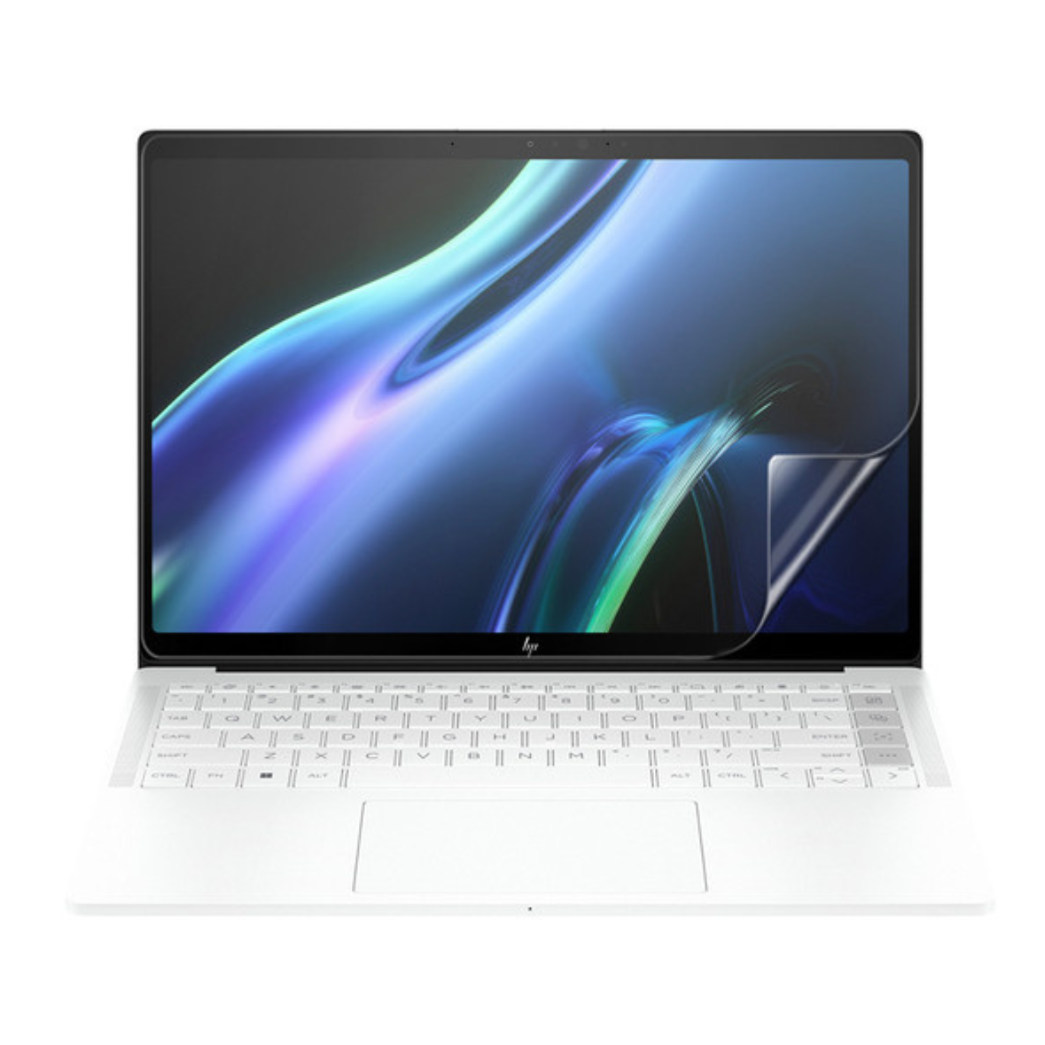 Hydrogel screen protector for HP Dragonfly Pro laptop, clear and flexible display cover by 9eight5, shown on the device screen.