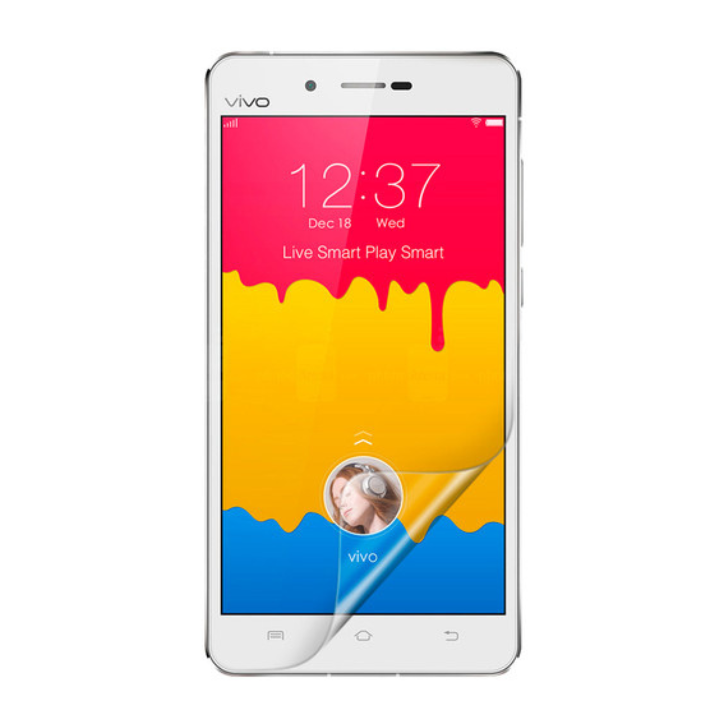 Two 9eight5 hydrogel screen protectors for Vivo X5Max+ smartphone, shown in clear packaging.