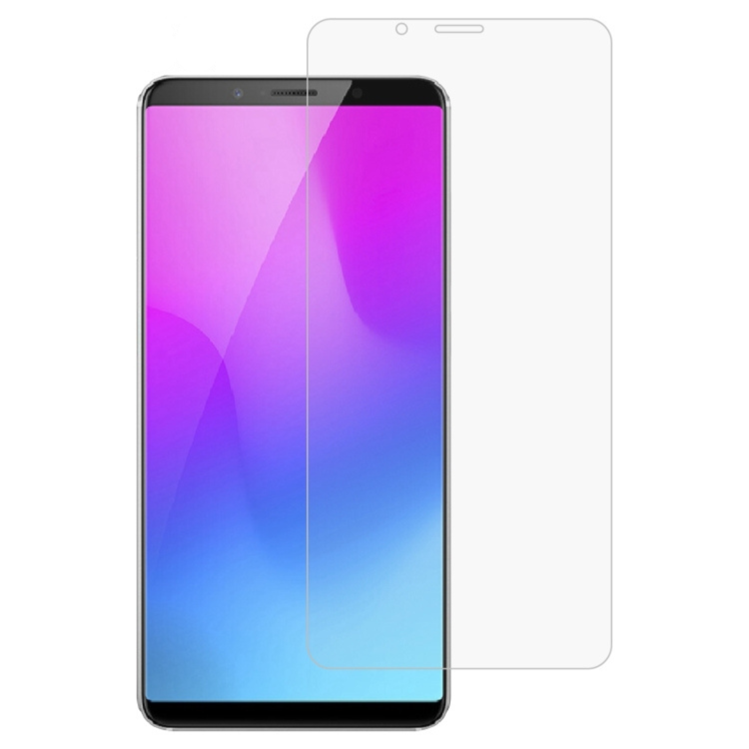 Two clear Hydrogel screen protectors for Nubia Z18 Mini by 9eight5, showing the thin, flexible film with precise cutouts.