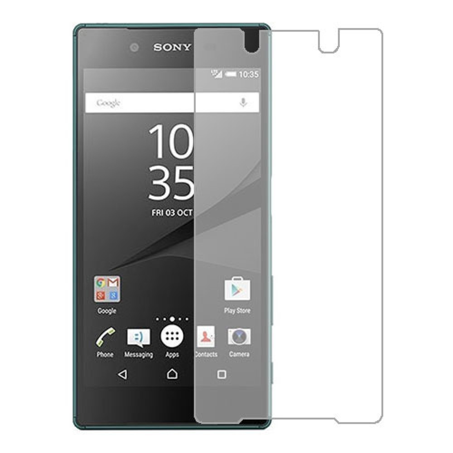 Hydrogel screen protector for Sony Xperia Z5 Premium Dual by 9eight5, showing a clear protective film over the phone screen.