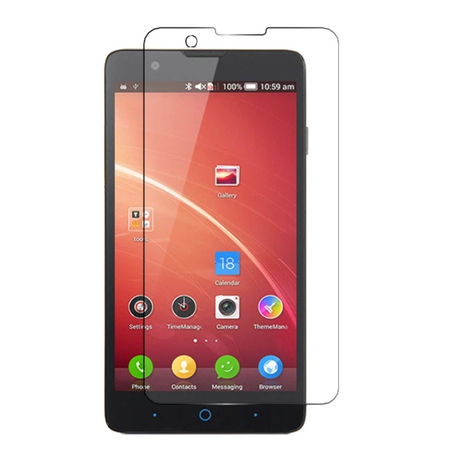 Two 9eight5 Hydrogel screen protectors for ZTE Redbull V5 V9180 smartphones, shown with transparent film and packaging.